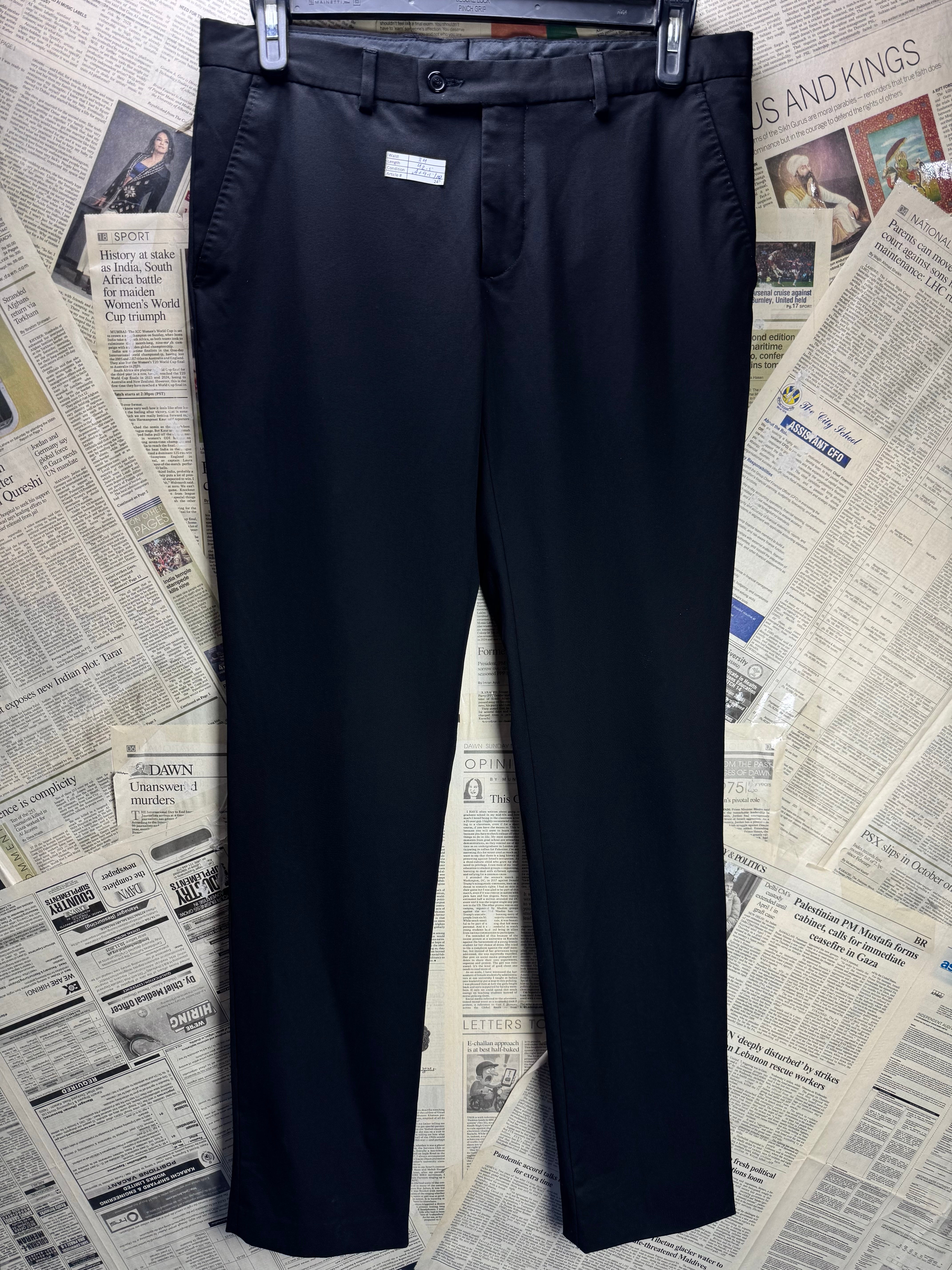 Zara® Waist: 34" | Black | Dress Pants | Poly - Viscose - Elastane | 2470 - Genuine Maal