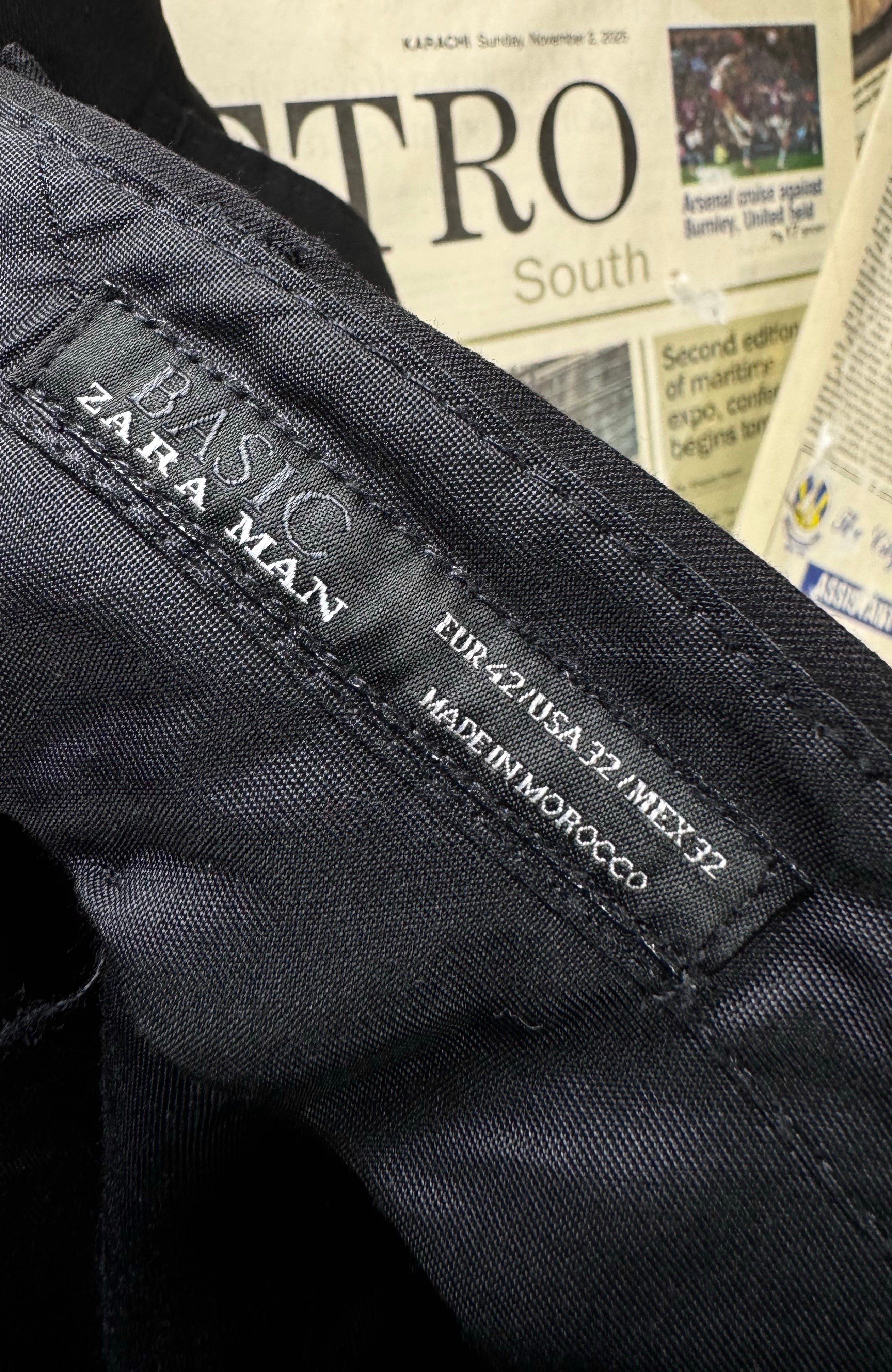 Zara® Waist: 34" | Black | Dress Pants | Poly - Viscose - Elastane | 2470 - Genuine Maal