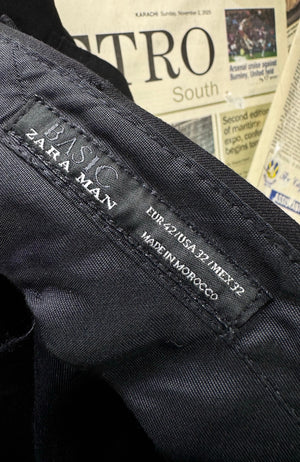 Zara® Waist: 34" | Black | Dress Pants | Poly - Viscose - Elastane | 2470 - Genuine Maal