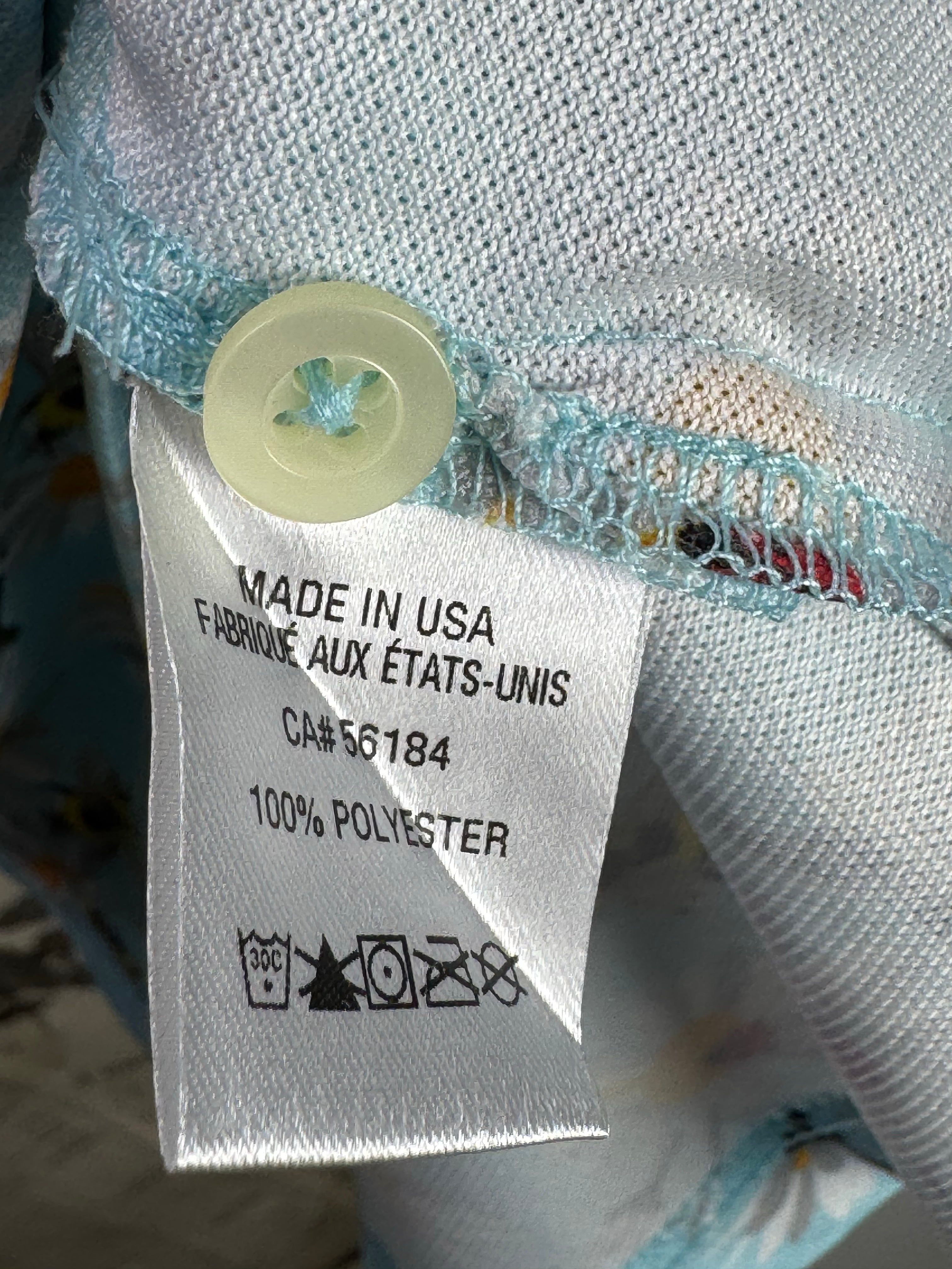 Fairway & Greene® Large | Chest: 23" | Light Blue with Floral Pattern | Golf Polo | Poly | 3328 - Genuine Maal
