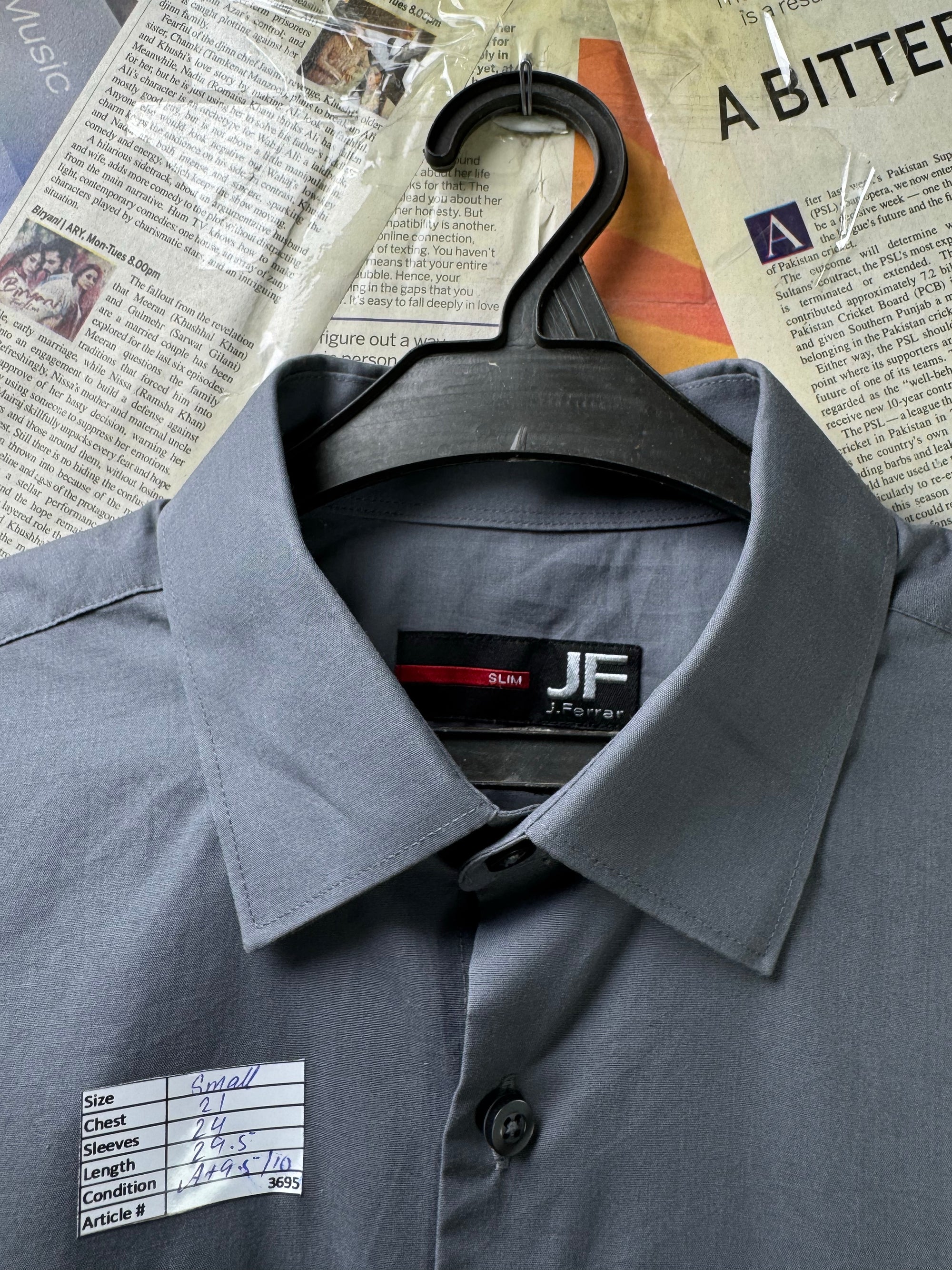 JF® Small | Chest: 21" | Grey | Shirt | Cotton - Poly | 3695 - Genuine Maal