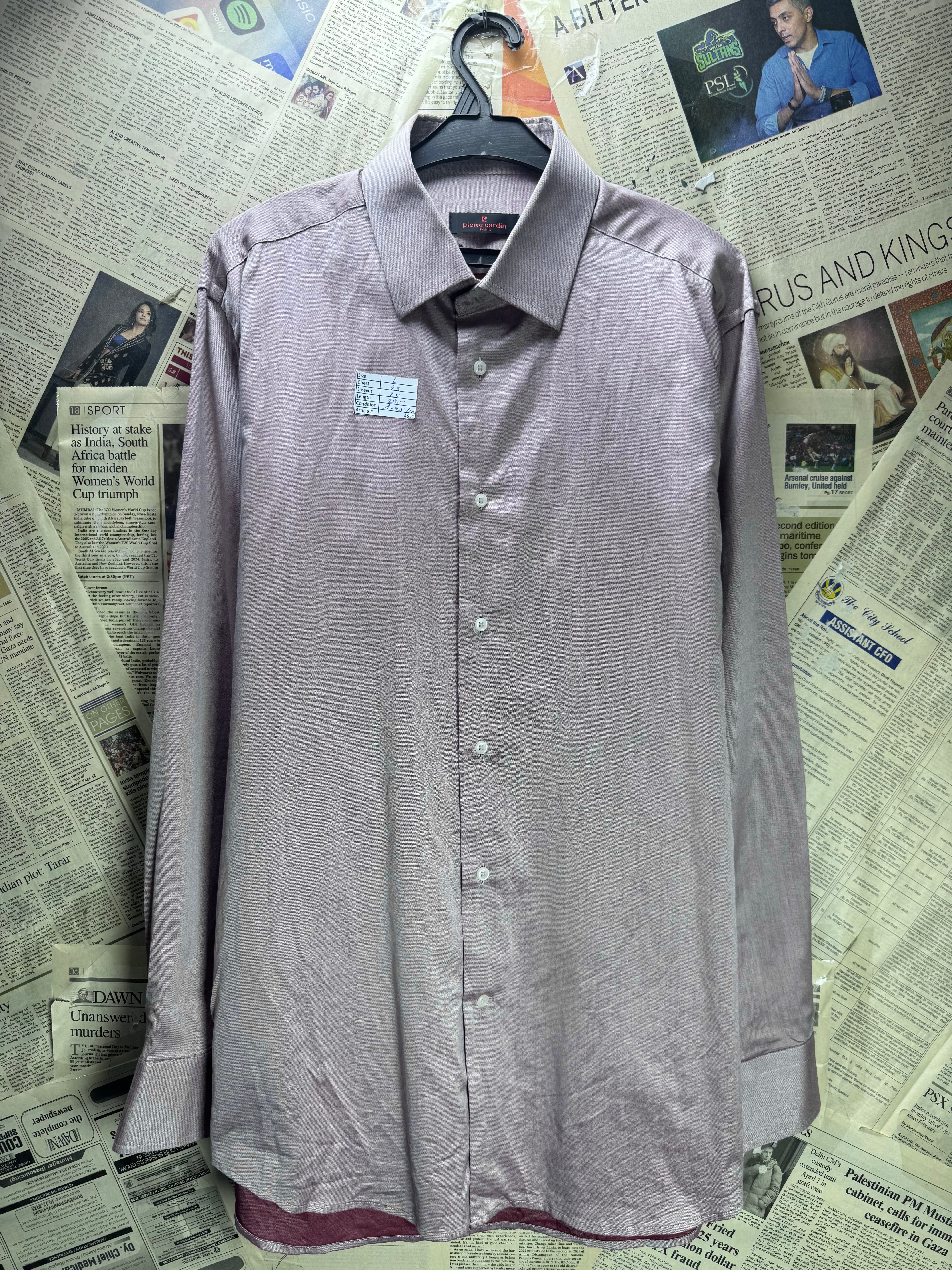 Pierre Cardin® Large | Chest: 23" | Pink | Shirt | Cotton | 4651 - Genuine Maal