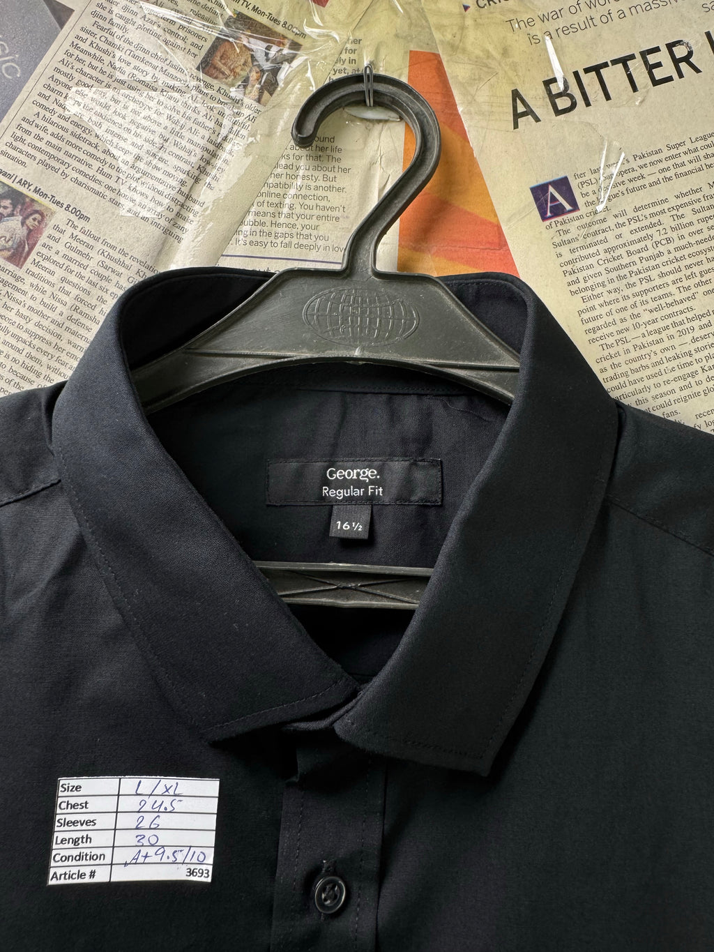 George® L/XL | Chest: 24.5" | Black | Shirt | Poly - Cotton | 3693 - Genuine Maal