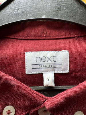 Next® Small | Chest: 20" | Red | Slim Fit Shirt | Cotton - Elastane | 4837 - Genuine Maal