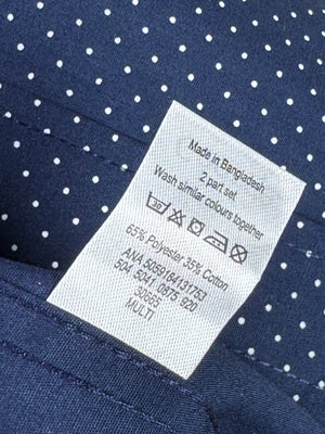 George® Large | Chest: 23.5" | Navy Blue with Polka Dots | Shirt | Poly - Cotton | 3707 - Genuine Maal