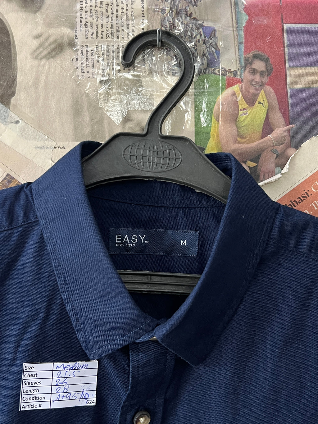 Easy® Medium | Chest: 21.5 | Navy Blue | Shirt | 624 - Genuine Maal