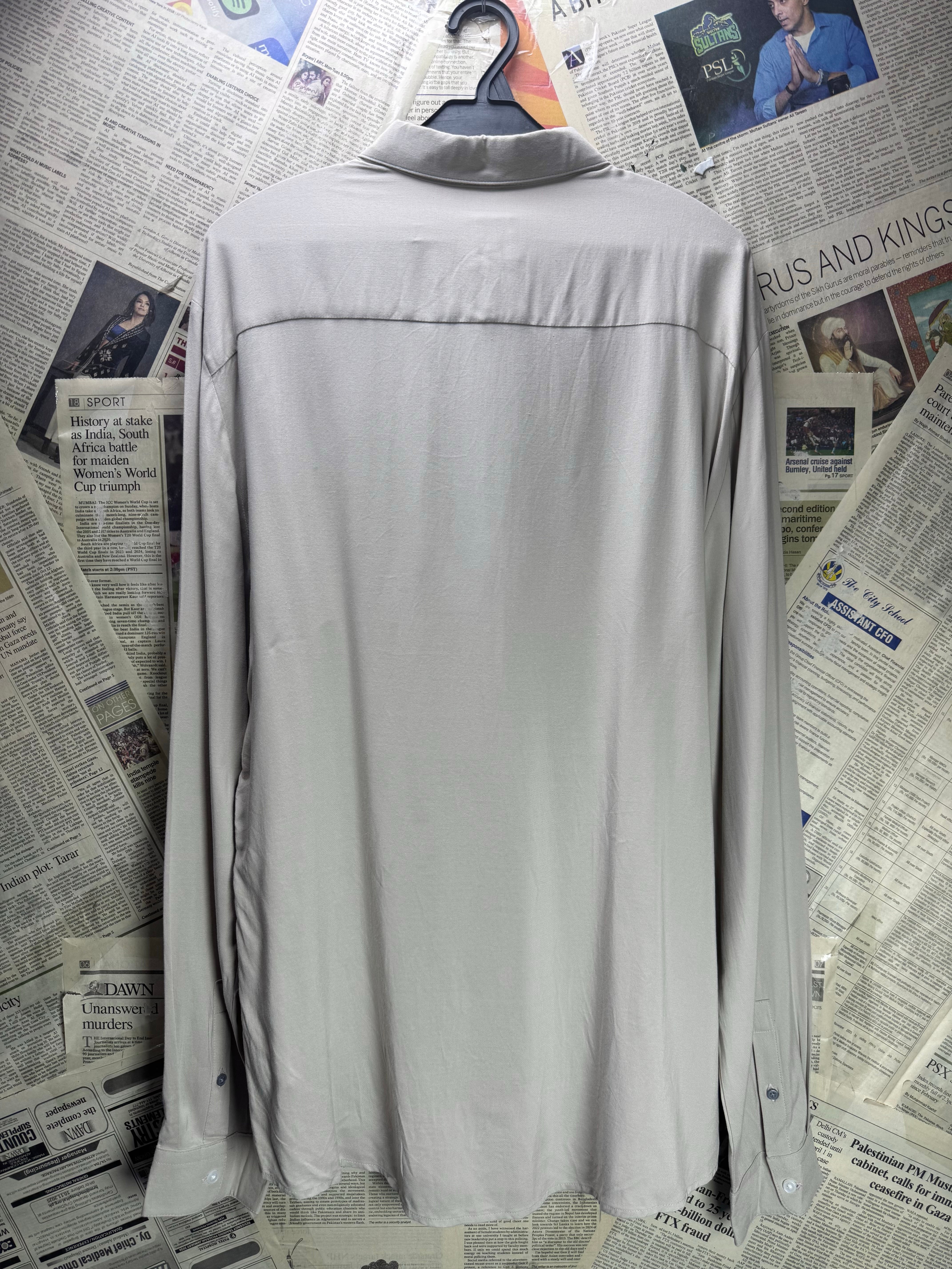 River Island® Large | Chest: 23" | Khaki | Shirt | Viscose | 4486 - Genuine Maal