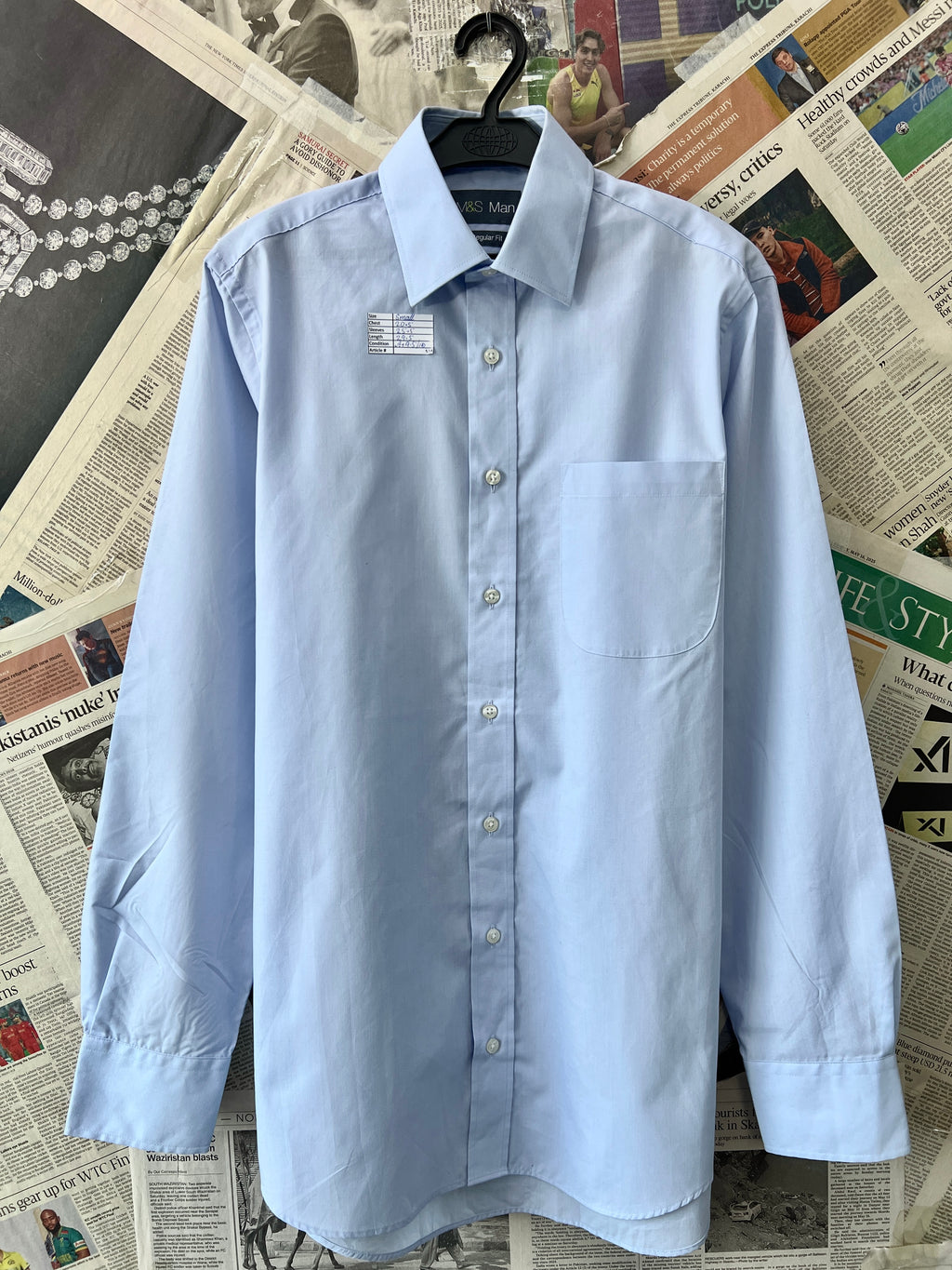 M&S® Small | Chest: 20.5" | Blue | Shirt | 534 - Genuine Maal