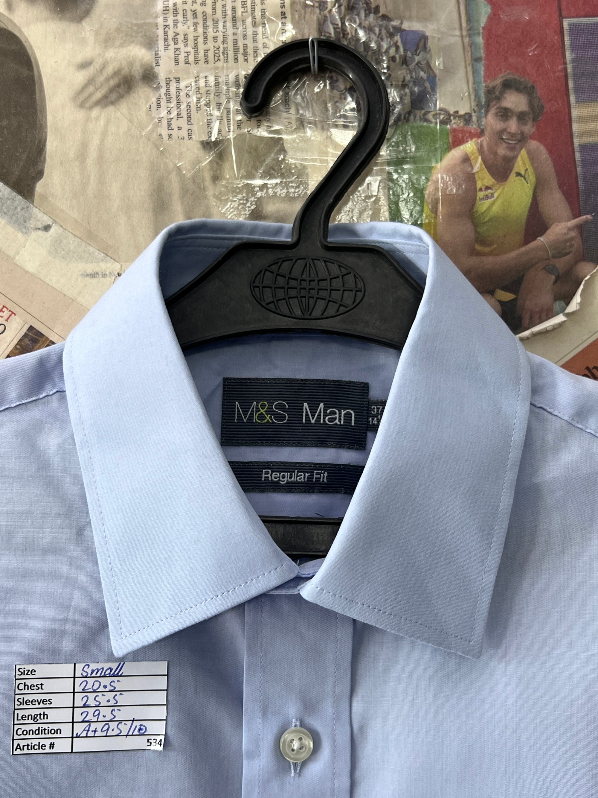 M&S® Small | Chest: 20.5" | Blue | Shirt | 534 - Genuine Maal