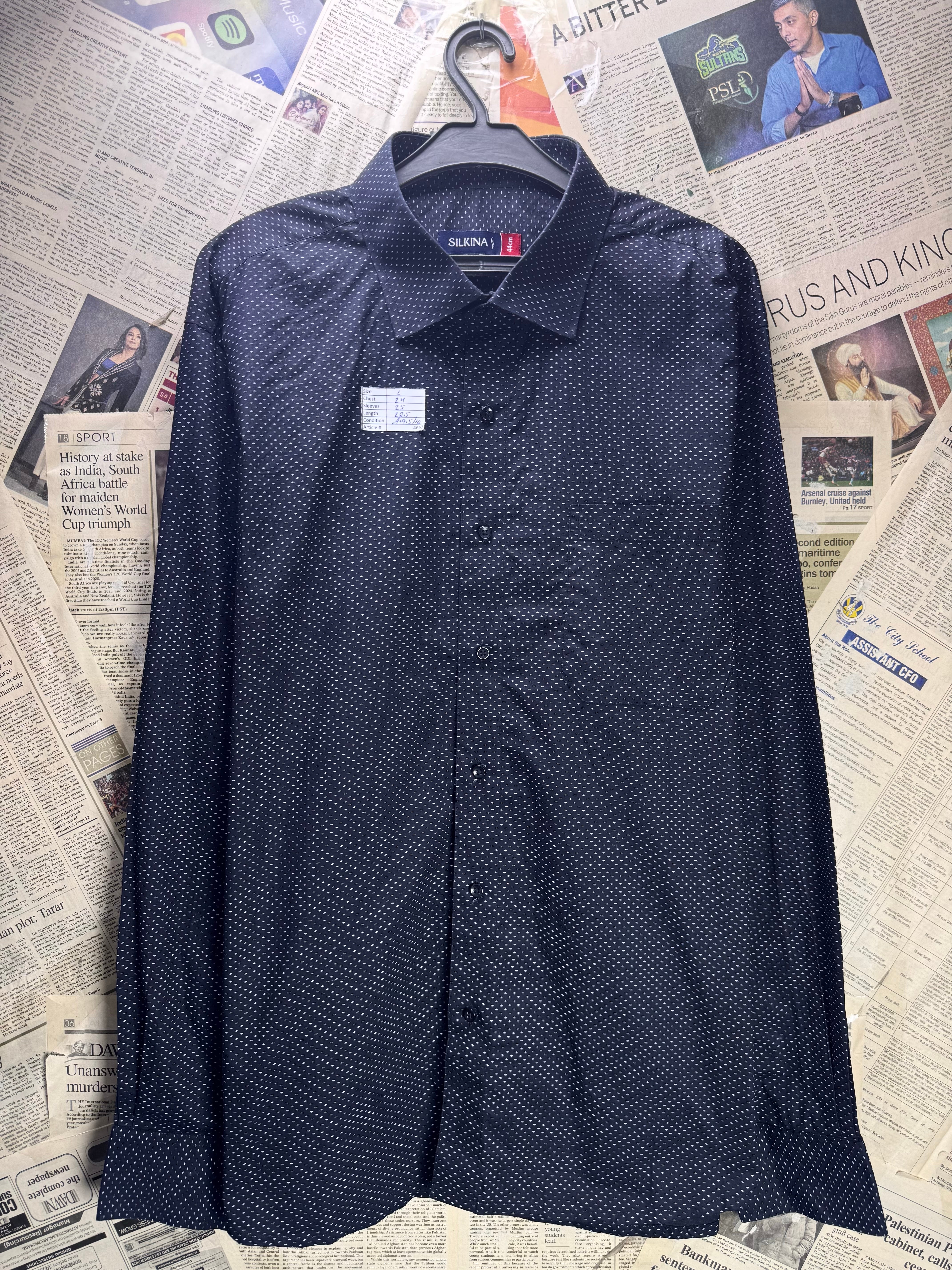Silkina® Large | Chest: 24" | Black | Shirt | Cotton | 4667 - Genuine Maal