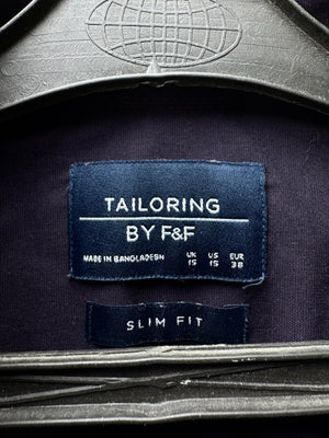 F&F® Small | Chest: 20.5" | Black | Collar: 15" Slim Fit Shirt | Poly - Cotton | 4646 - Genuine Maal