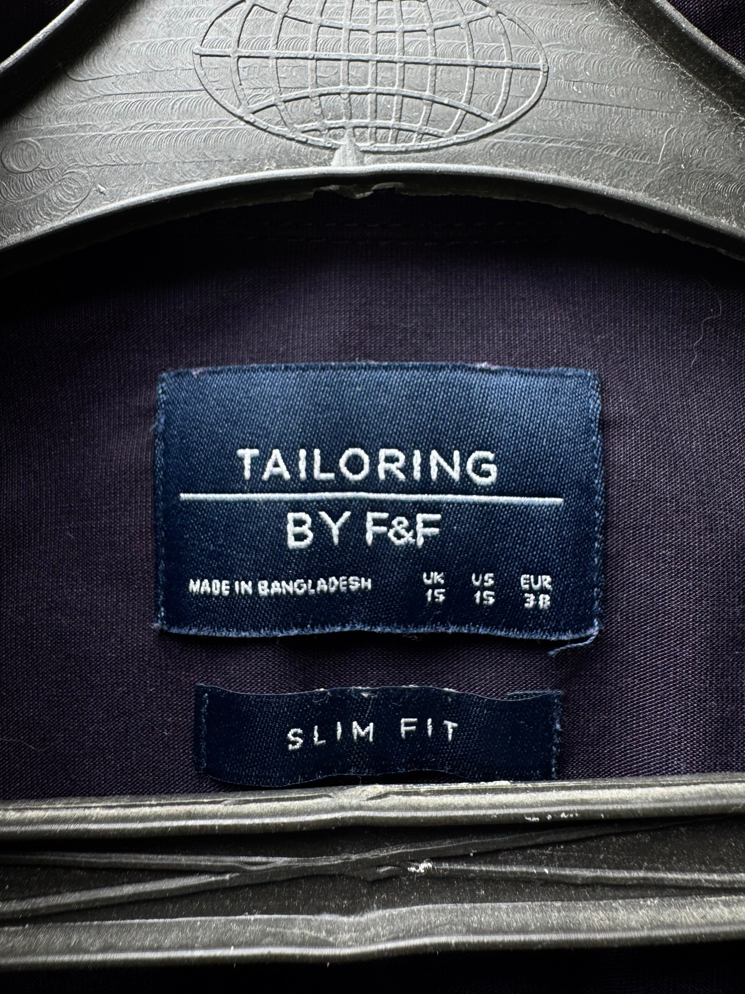 F&F® Small | Chest: 20.5" | Black | Collar: 15" Slim Fit Shirt | Poly - Cotton | 4646 - Genuine Maal