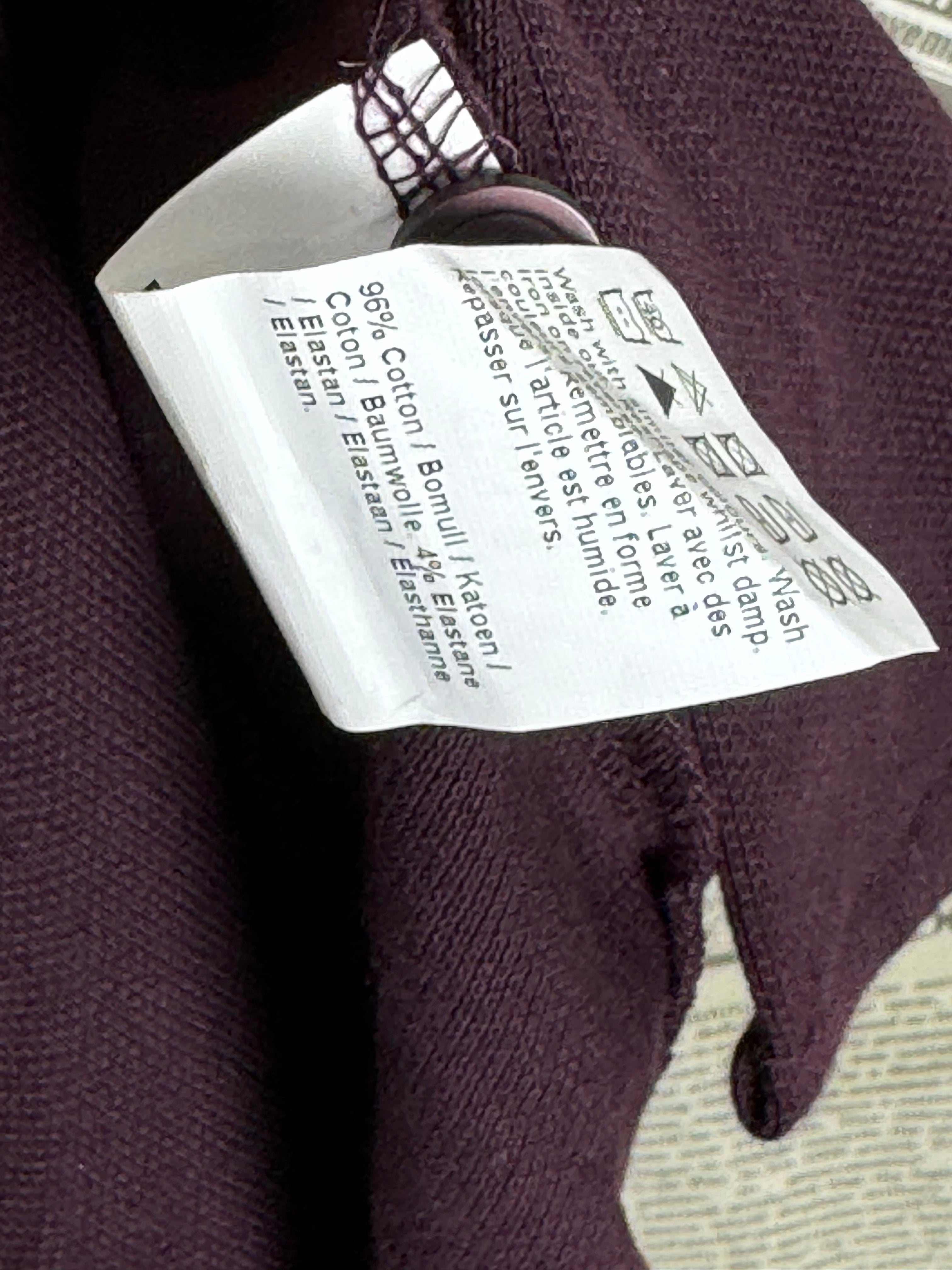 River Island® XXS | Chest: 15.5" | Wine | Shirt | Cotton - Elastane | 3703 - Genuine Maal