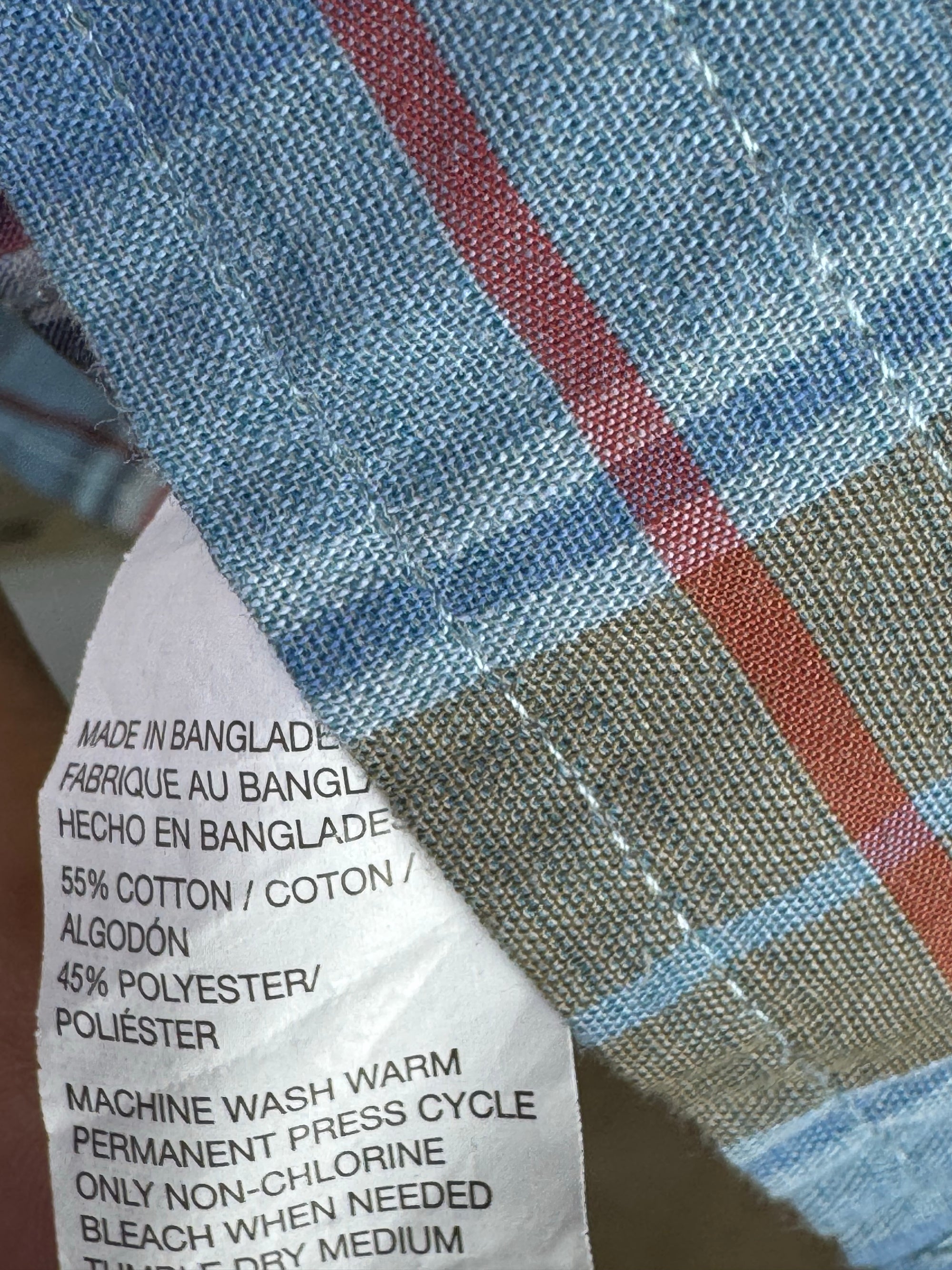 GH Bass&Co.® Large | Chest: 24" | Blue Plaid | Shirt | Cotton - Poly | 3701 - Genuine Maal