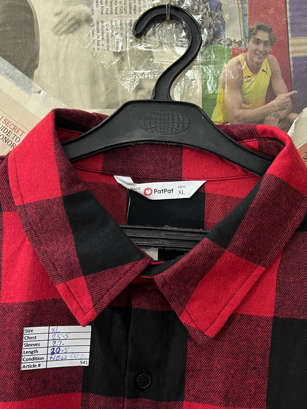 Pat Pat® XL | Chest: 25.5" | Red Check | Shirt | 541 - Genuine Maal