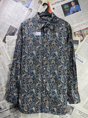Cremieux® XL | Chest: 25" | Navy Blue with Pasley Print | Shirt | Cotton | 3708 - Genuine Maal