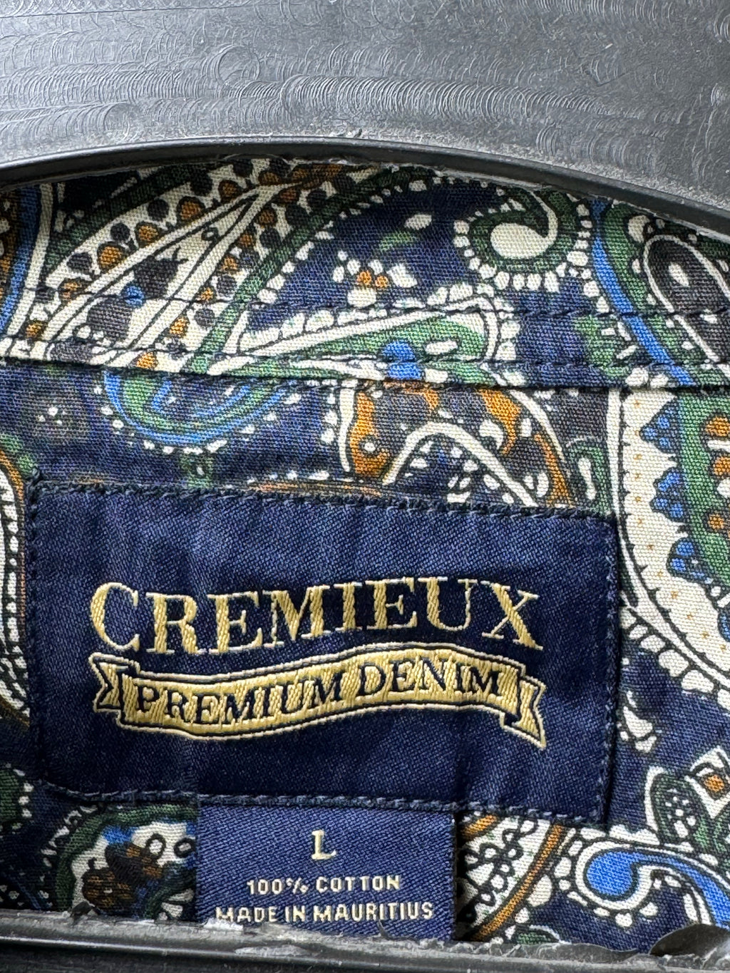 Cremieux® XL | Chest: 25" | Navy Blue with Pasley Print | Shirt | Cotton | 3708 - Genuine Maal