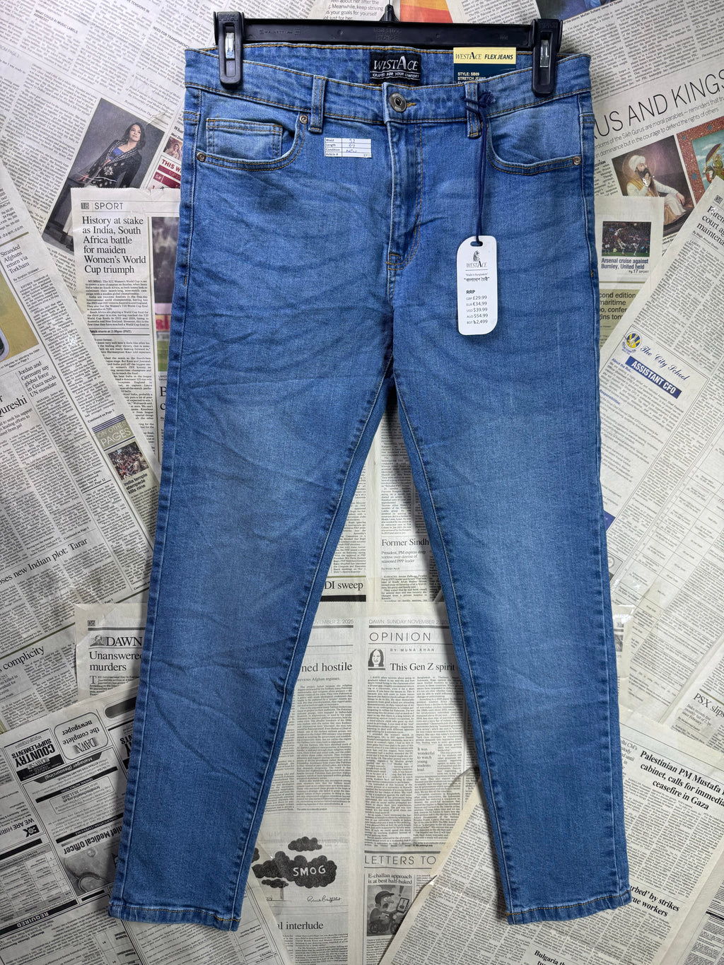 WestAce® Waist: 32" | Blue | Slim Fit Denim Pants | Cotton - Elastane | 1313 - Genuine Maal