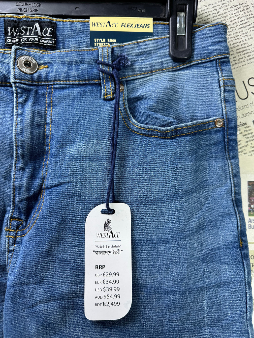 WestAce® Waist: 32" | Blue | Slim Fit Denim Pants | Cotton - Elastane | 1313 - Genuine Maal