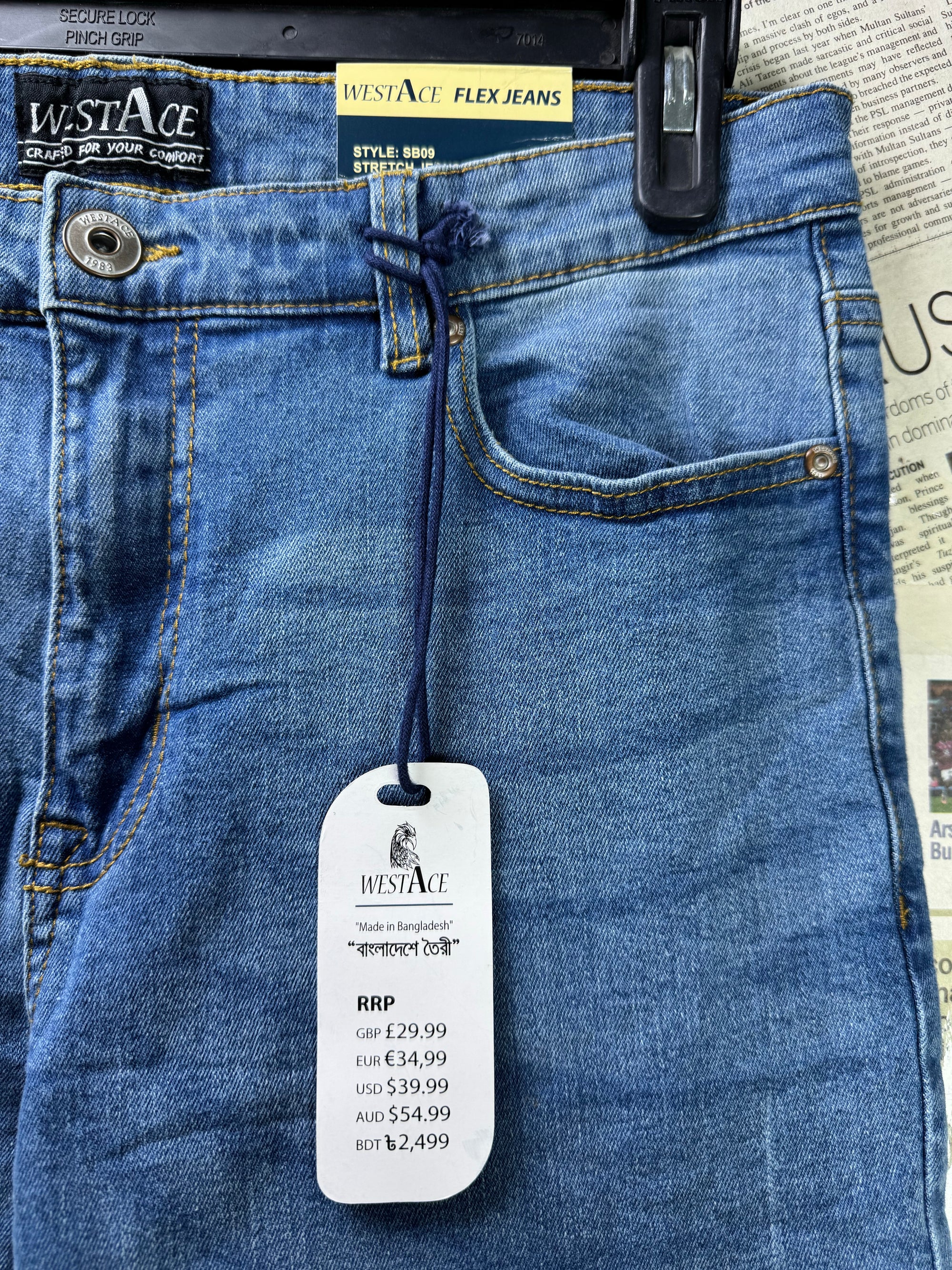 WestAce® Waist: 32" | Blue | Slim Fit Denim Pants | Cotton - Elastane | 1313 - Genuine Maal