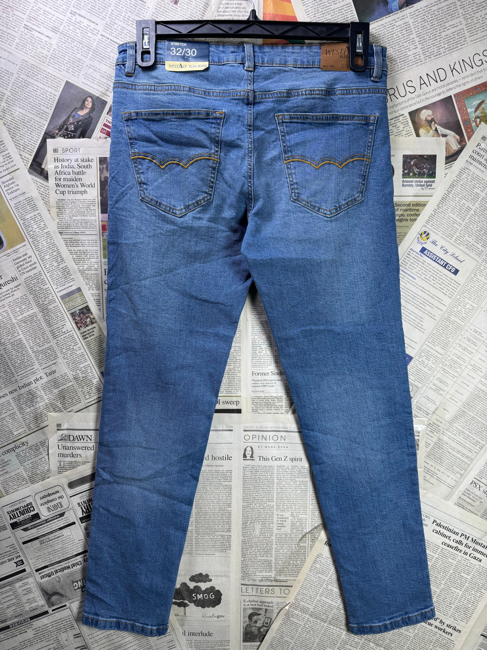 WestAce® Waist: 32" | Blue | Slim Fit Denim Pants | Cotton - Elastane | 1313 - Genuine Maal