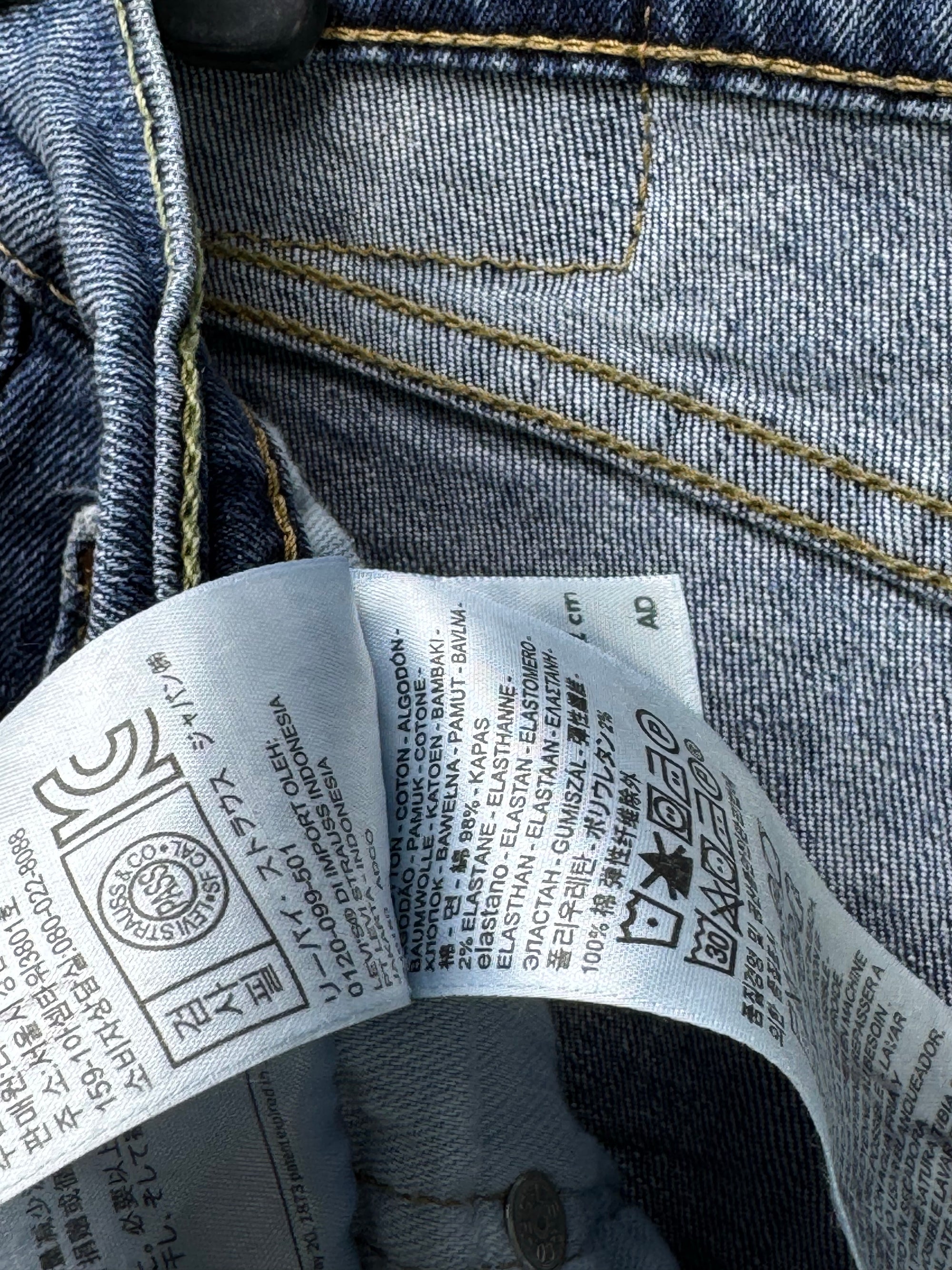 L*vi's® Waist: 36" | Blue | Straight Fit 505 Denim Pants | Cotton - Elastane | 1316 - Genuine Maal