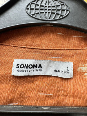 Sonoma® Large | Chest: 24" | Orange | Camp Shirt | Cotton - Linen | 4862 - Genuine Maal