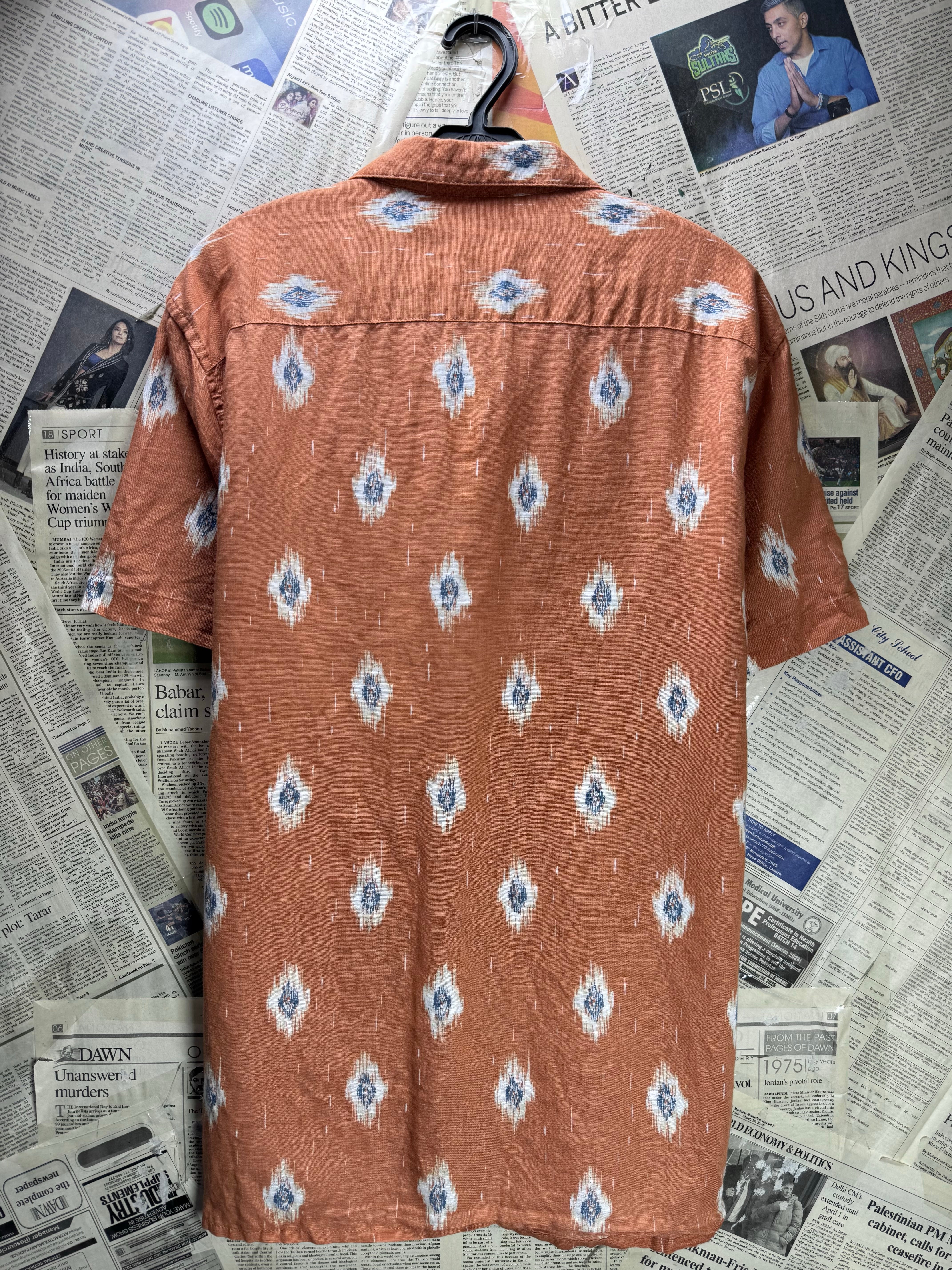 Sonoma® Large | Chest: 24" | Orange | Camp Shirt | Cotton - Linen | 4862 - Genuine Maal