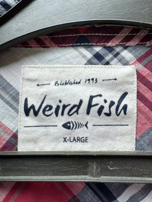 Weird Fish® Large | Chest: 24" | Berry Check | Shirt | Cotton | 4673 - Genuine Maal