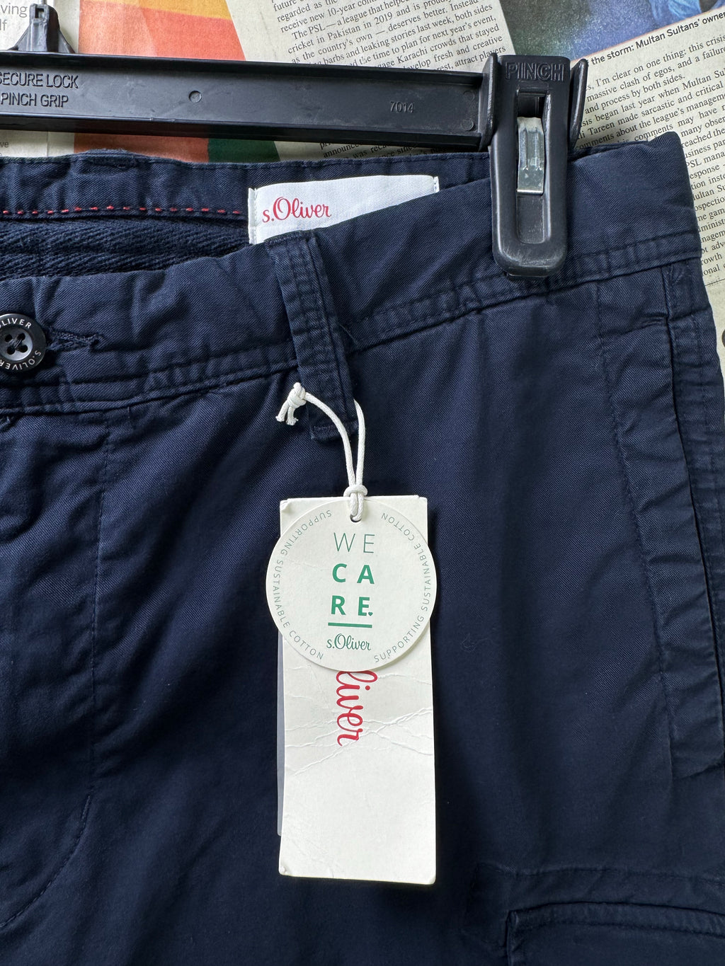 S. Oilver® Waist: 32" | Navy Blue | Chino Shorts | Cotton - Elastane | 1326 - Genuine Maal