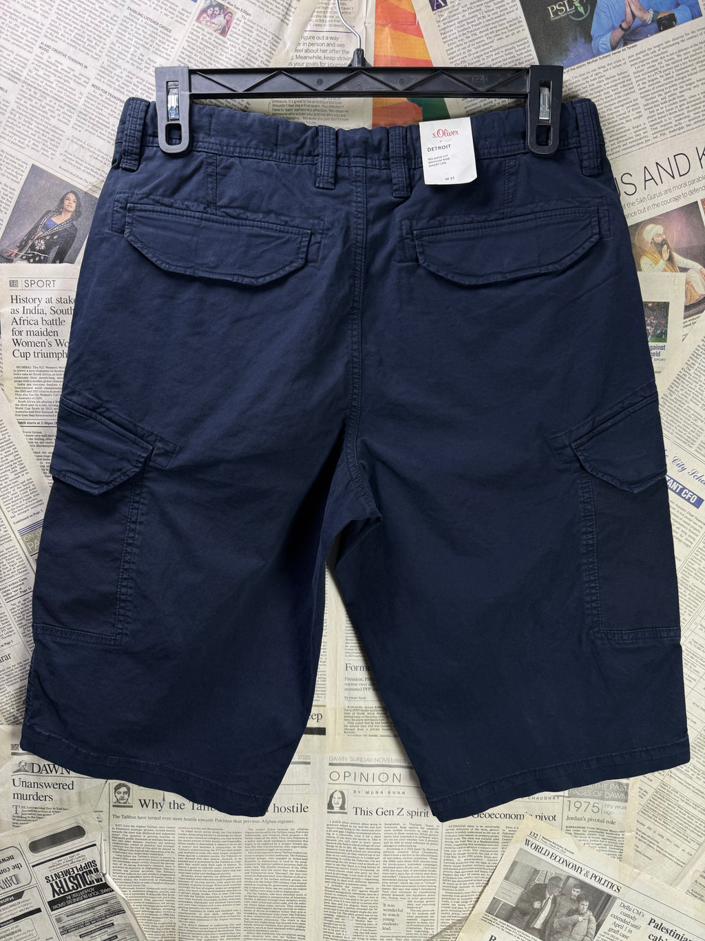 S. Oilver® Waist: 32" | Navy Blue | Chino Shorts | Cotton - Elastane | 1326 - Genuine Maal