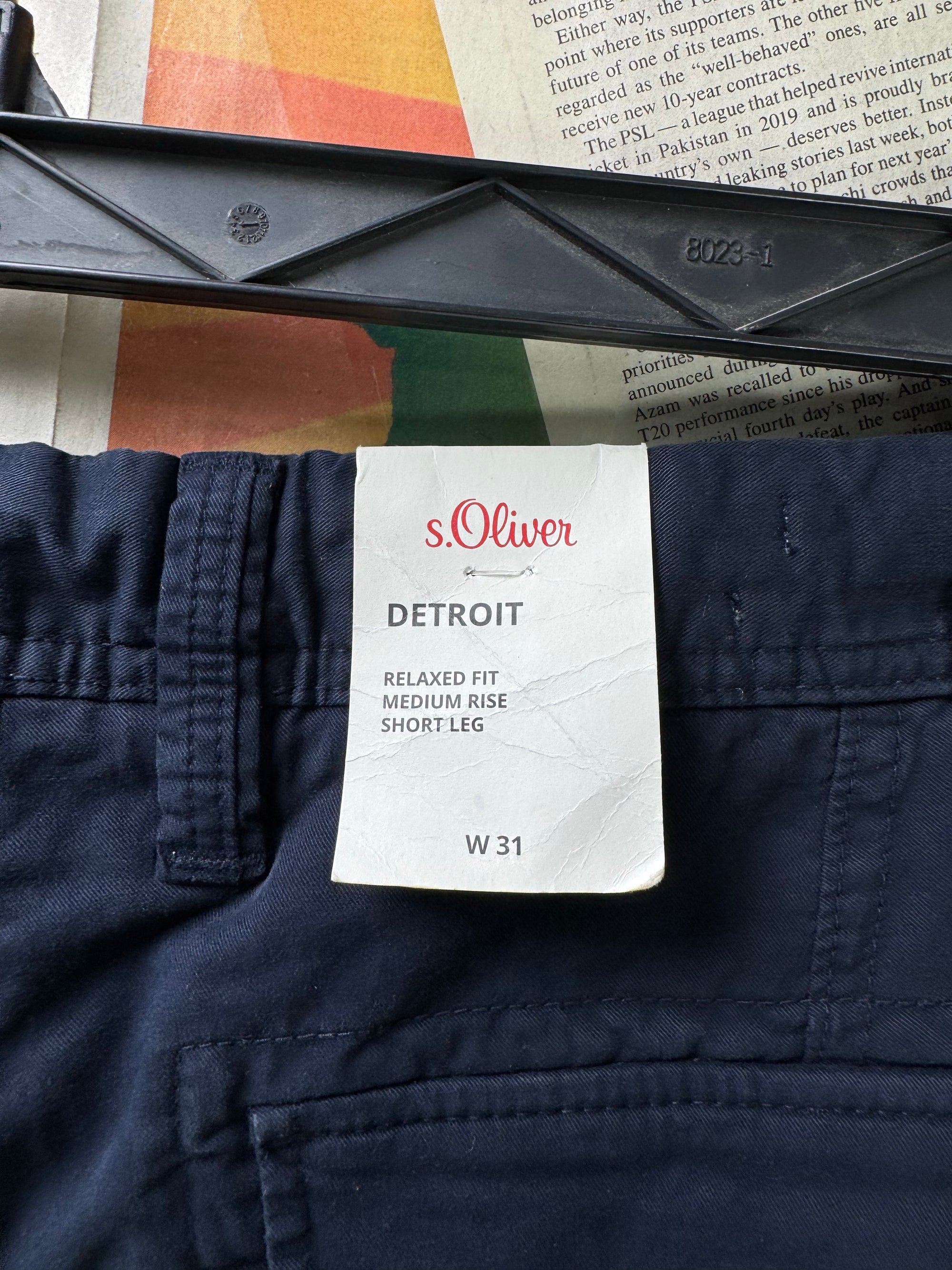 S. Oilver® Waist: 32" | Navy Blue | Chino Shorts | Cotton - Elastane | 1326 - Genuine Maal