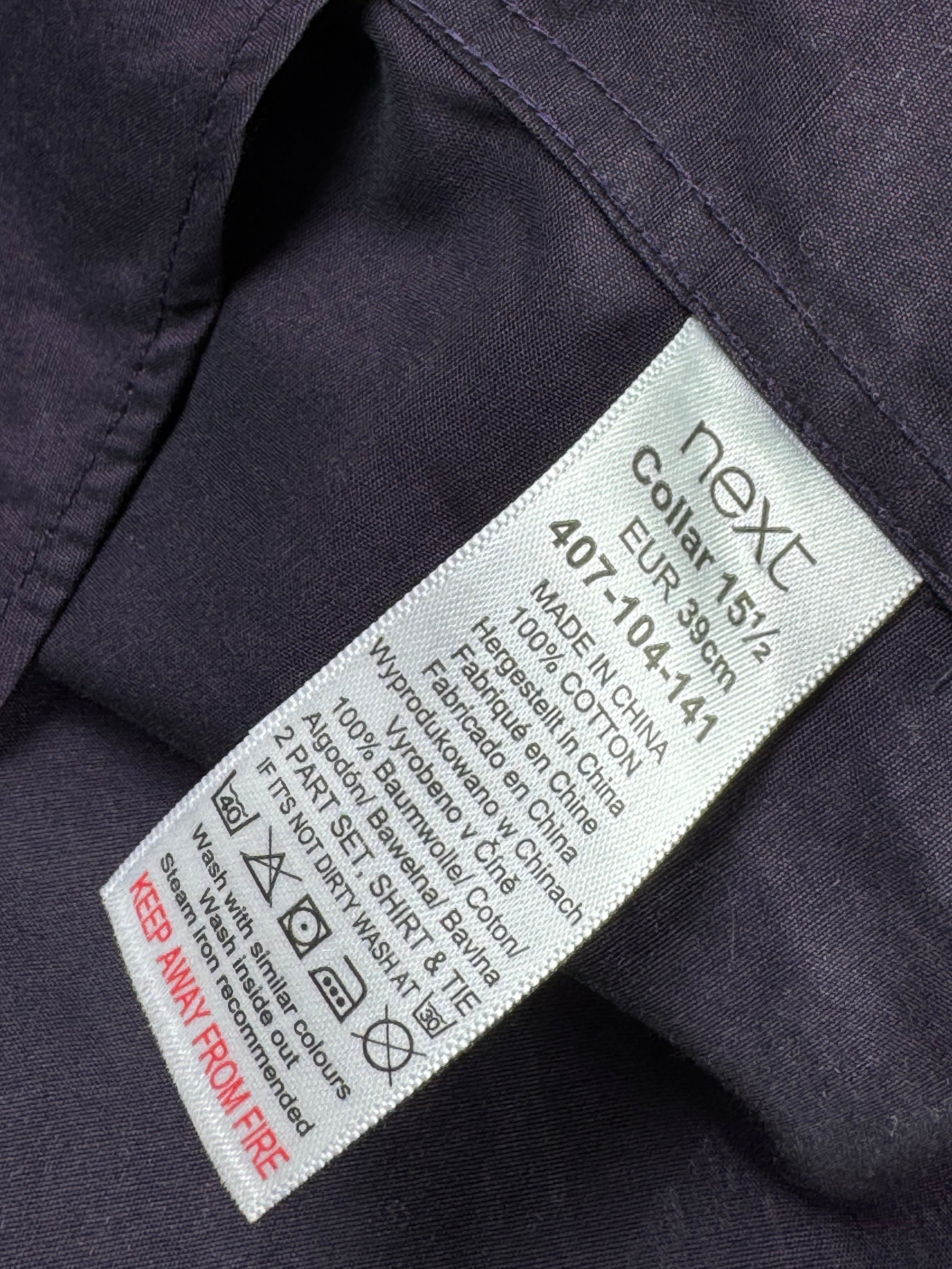 Next® Medium | Chest: 21.5" | Purple | Collar: 15.5" Regular Fit Shirts | Cotton | 4674 - Genuine Maal