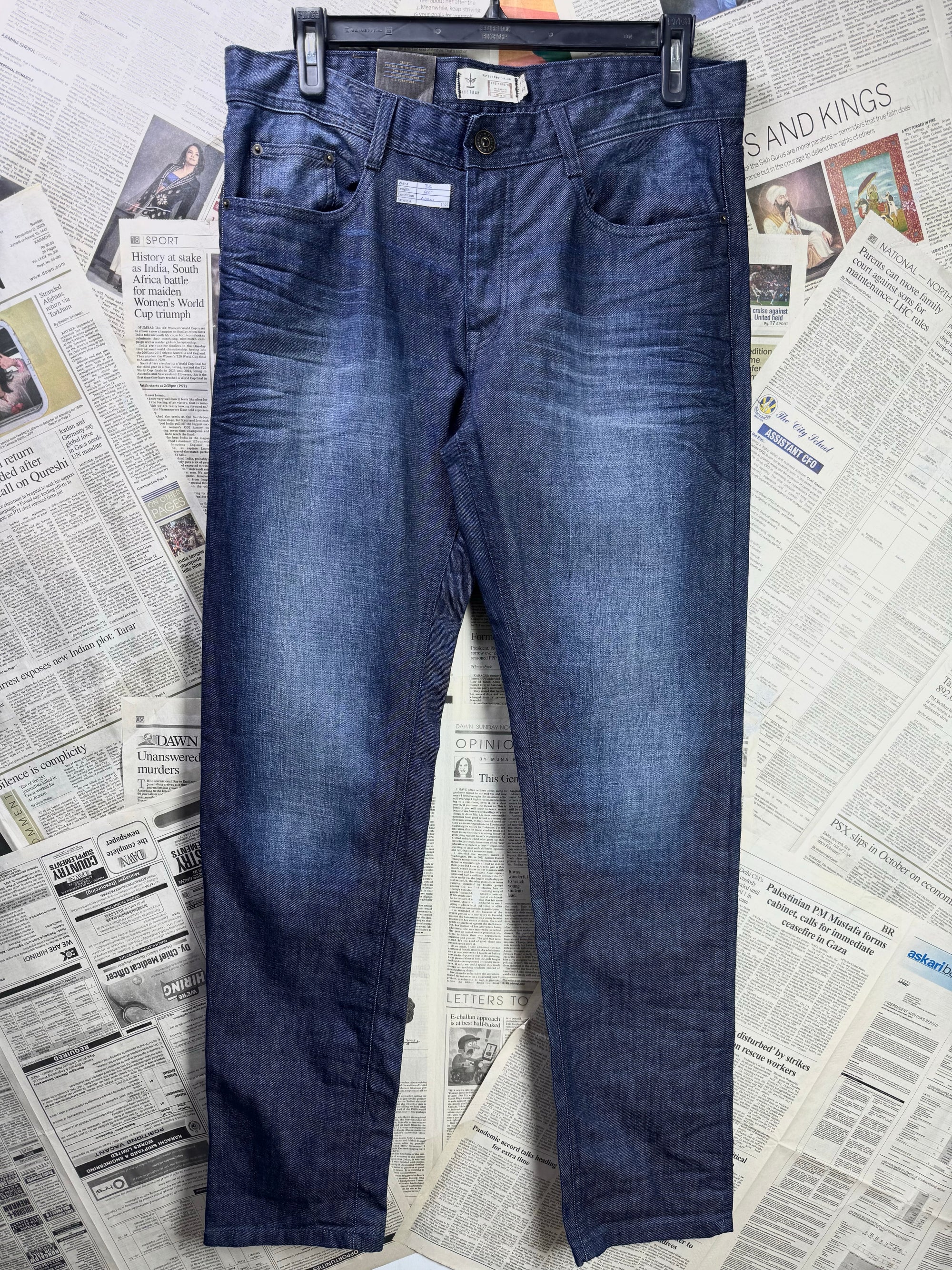 Fire Trap® Waist: 36" | Blue | Slim Fit Denim Pants | Cotton | 1327 - Genuine Maal
