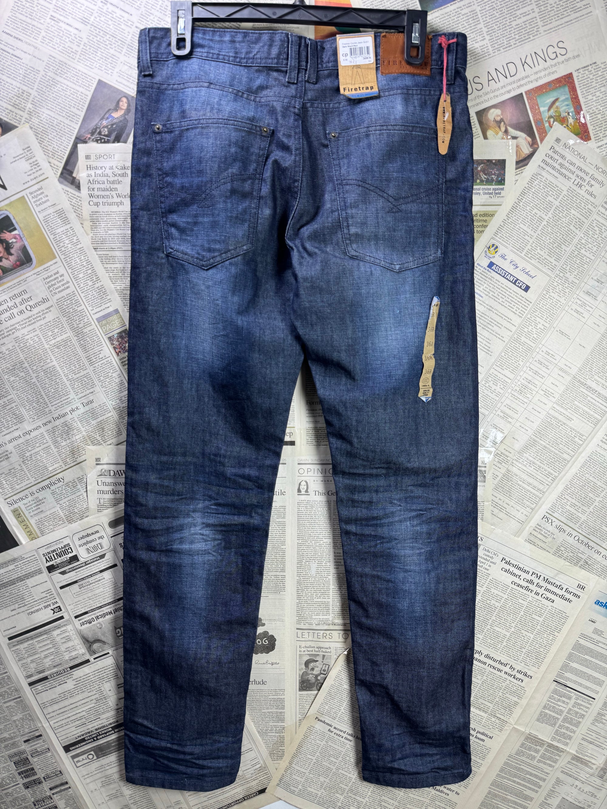 Fire Trap® Waist: 36" | Blue | Slim Fit Denim Pants | Cotton | 1327 - Genuine Maal
