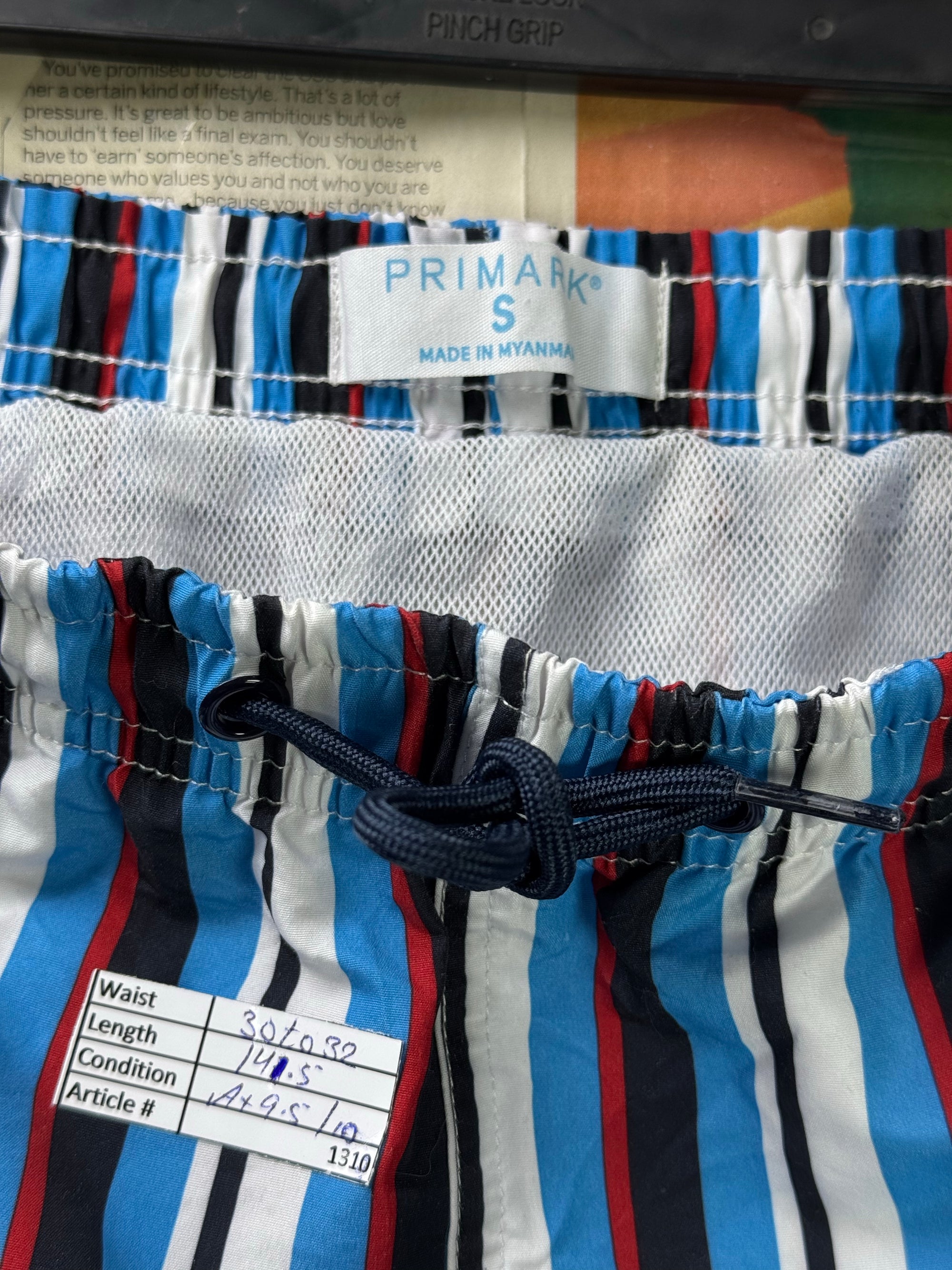 Primark® Waist: 30" to 32" | Multicolor Stripe | Swim Shorts | Poly | 1310 - Genuine Maal