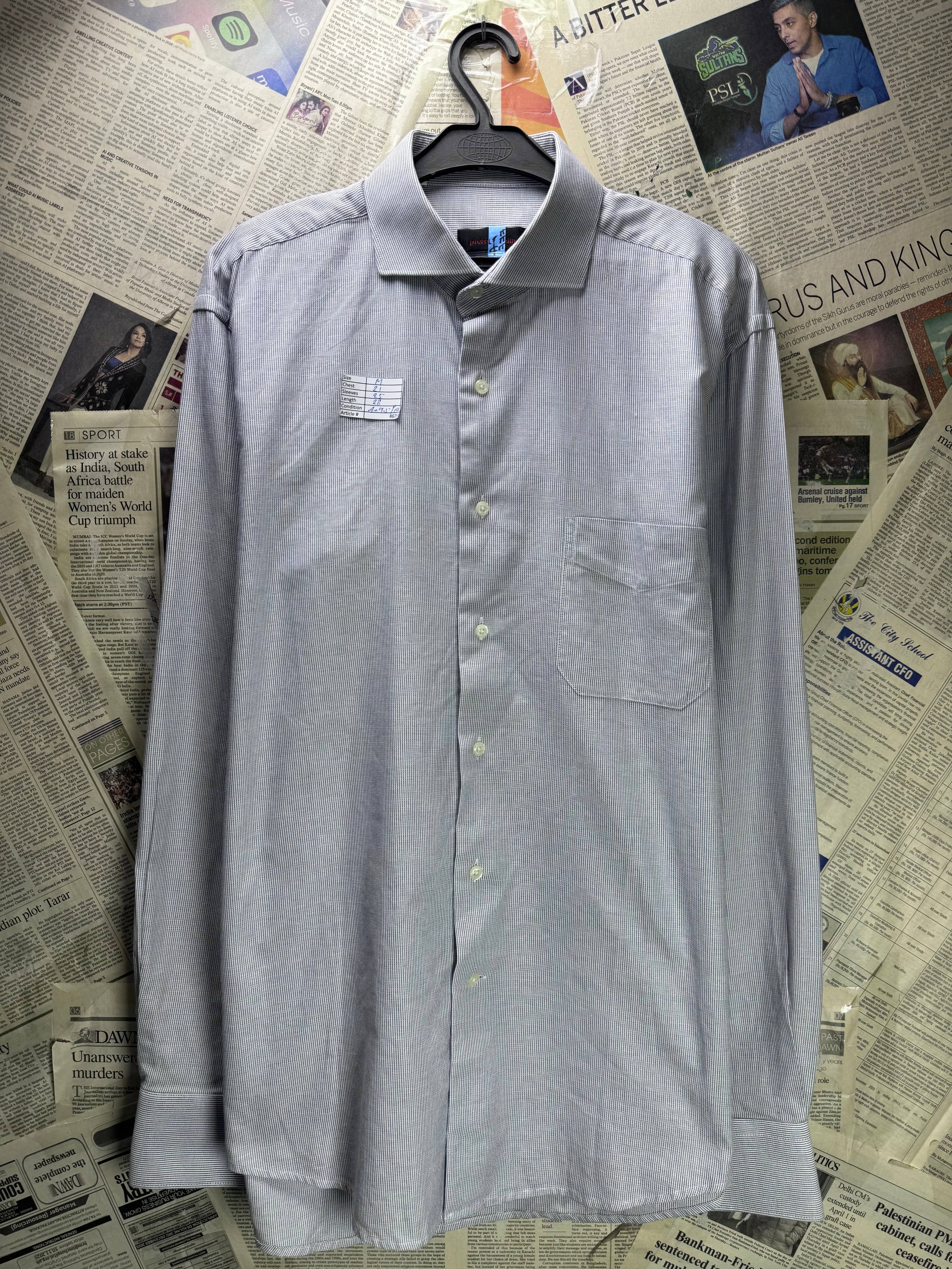 Pierre Cardin® Medium | Chest: 21.5" | Blue | Shirts | Cotton | 4675 - Genuine Maal