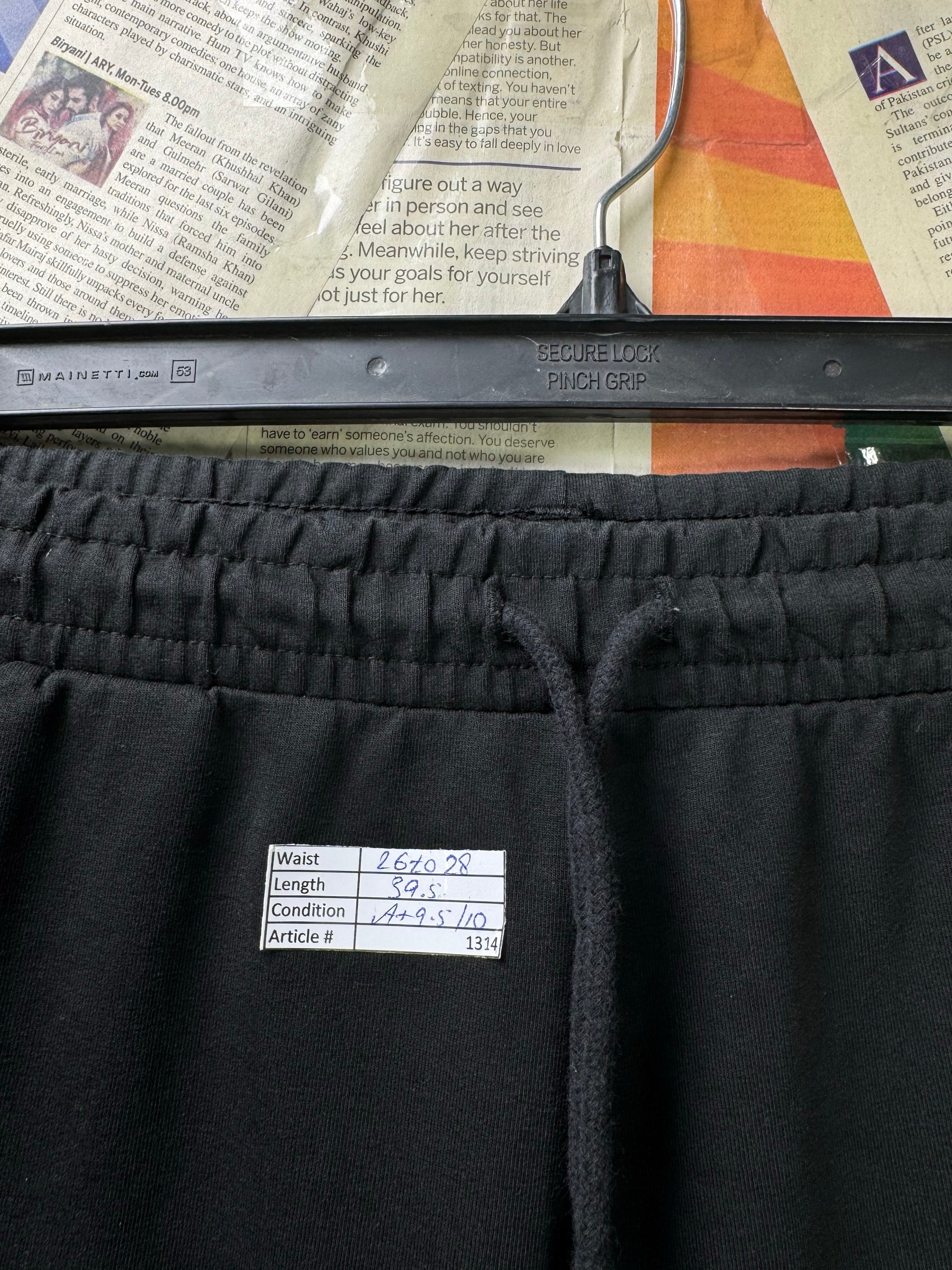 P*ma® Waist: 26" to 28" | Black | Trousers | Cotton | 1314 - Genuine Maal