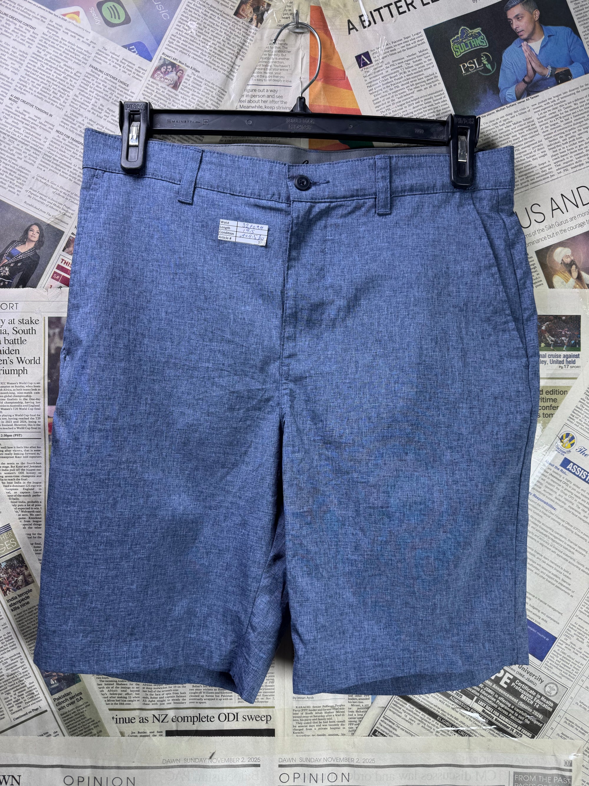 Ben Hogan® Waist: 32" to 34" | Heather Blue | Golf Shorts | Poly - Elastane | 1331 - Genuine Maal