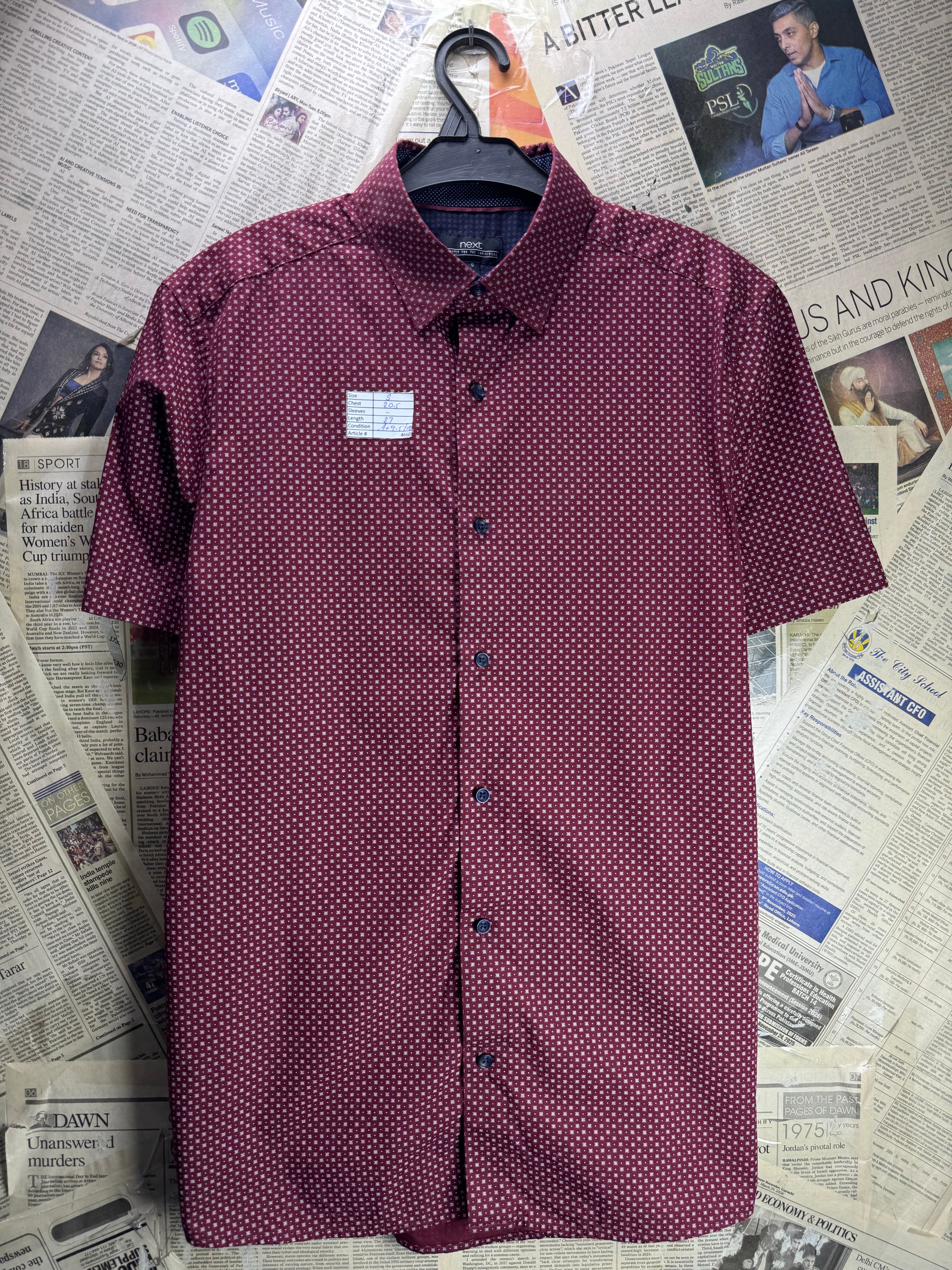 Next® Small | Chest: 20.5" | Red | Shirt | Cotton | 4660 - Genuine Maal