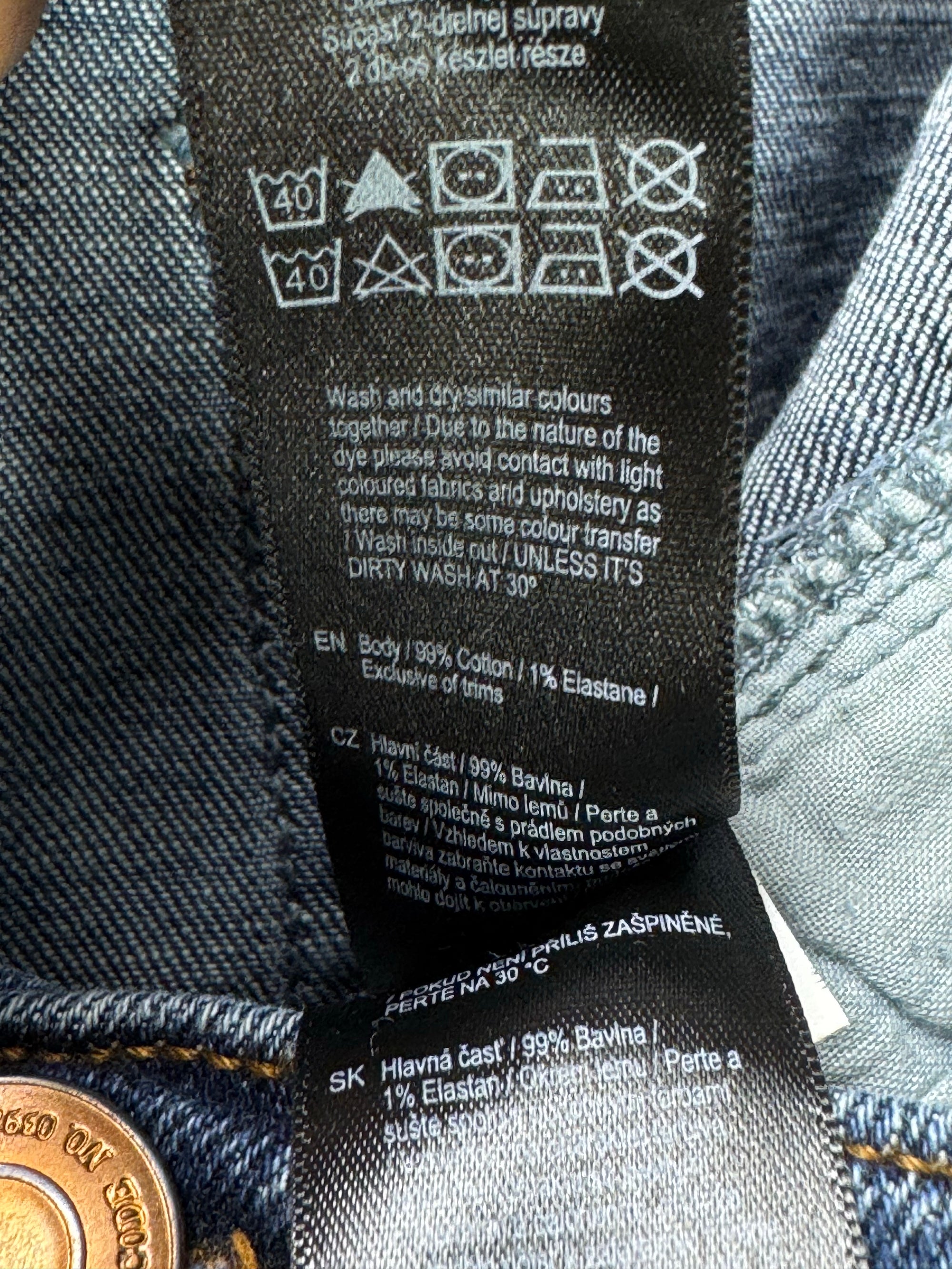 F&F® Waist: 36" | Blue | Slim Fit Denim Pants | Cotton - Elastane | 1355 - Genuine Maal