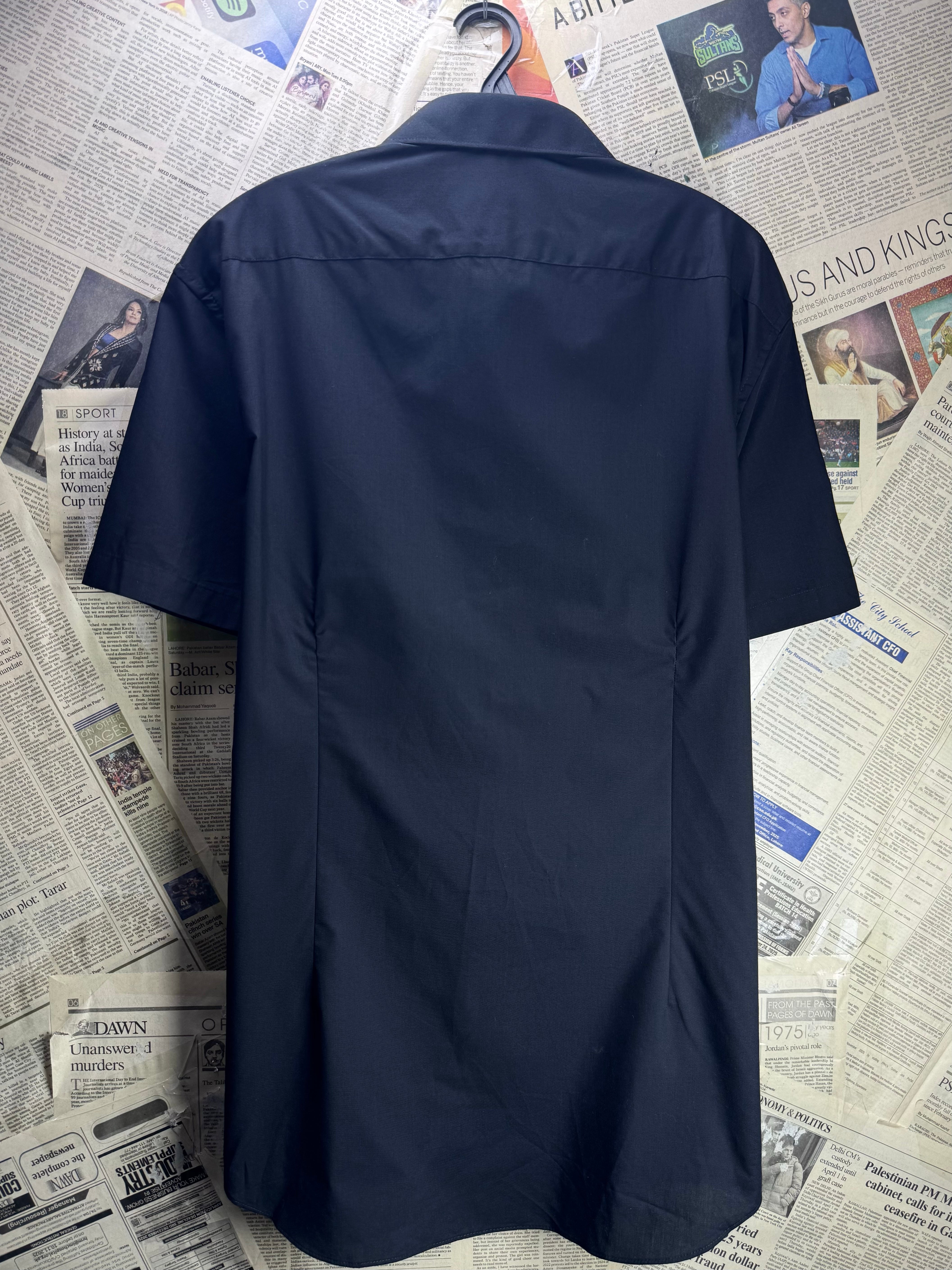 M&S® Medium | Chest: 22" | Black | Collar 16.5" Slim Fit Shirts | Poly - Cotton | 4655 - Genuine Maal
