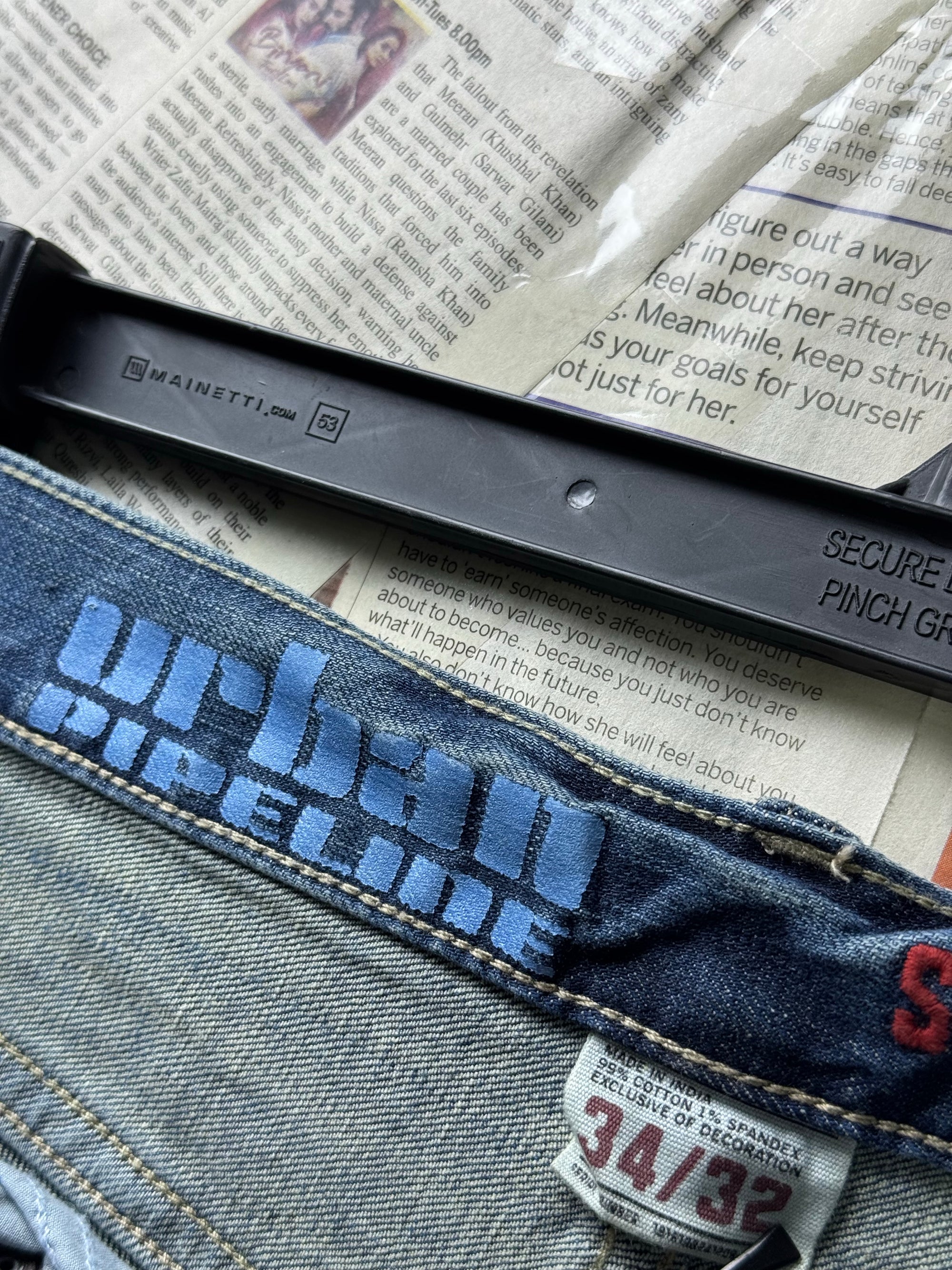 Urban Pipeline® Waist: 34" to 36" | Blue | Slim Straight Fit Denim Pants | Cotton - Spandex | 1330 - Genuine Maal
