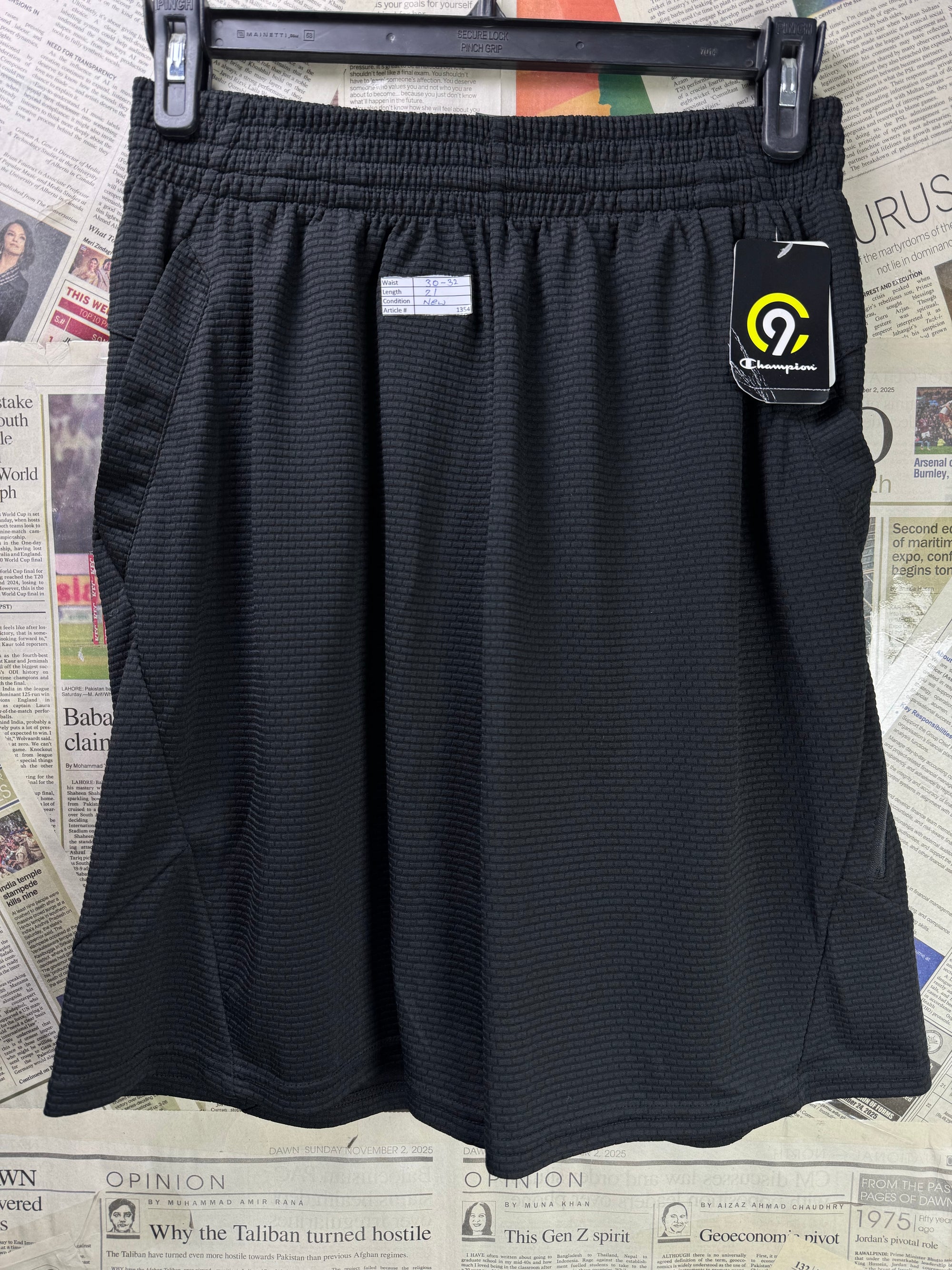 Ch*mpion® Waist: 30" to 32" | Black | Sports Shorts | Poly | 1354 - Genuine Maal