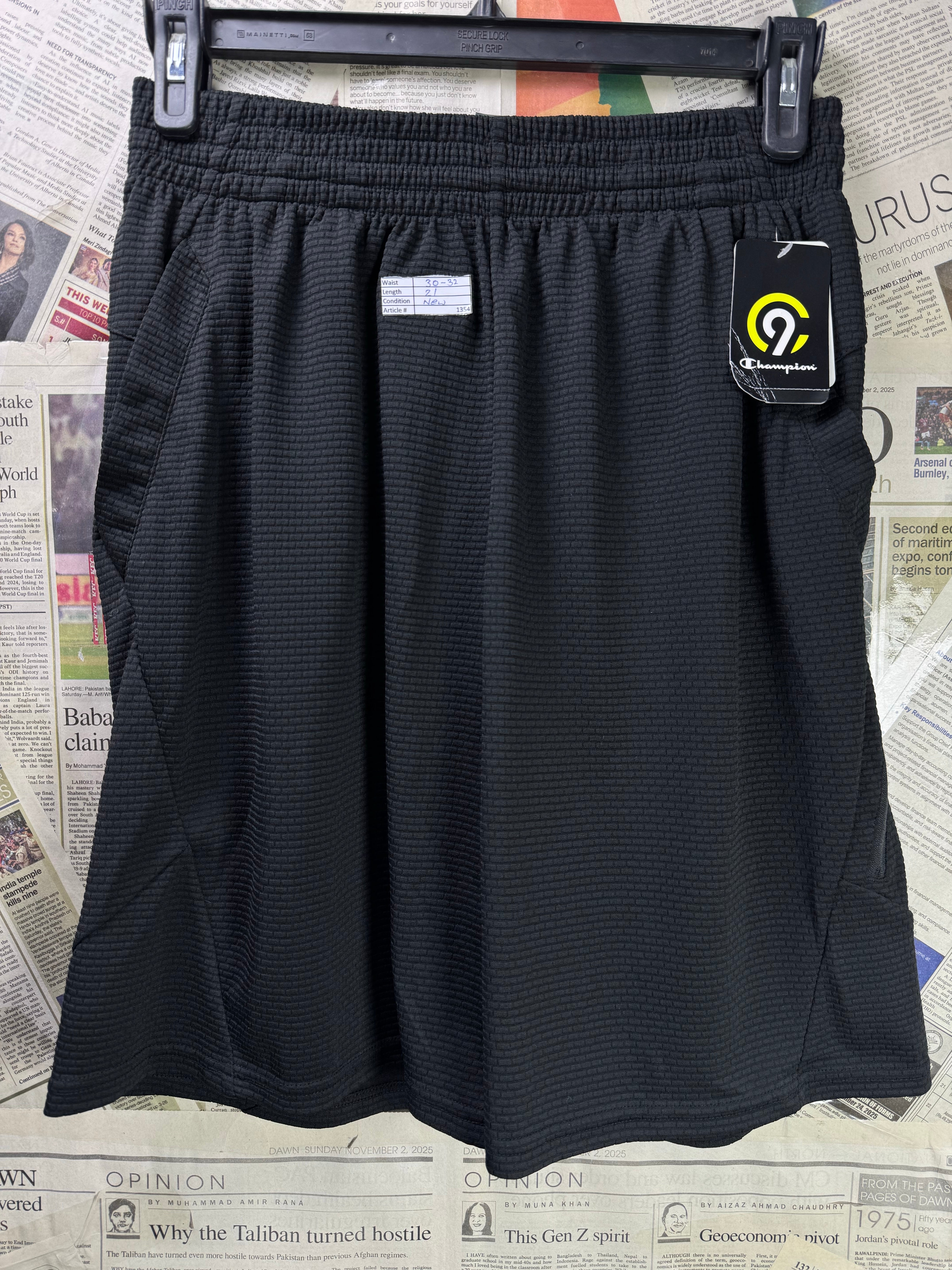 Ch*mpion® Waist: 30" to 32" | Black | Sports Shorts | Poly | 1354 - Genuine Maal