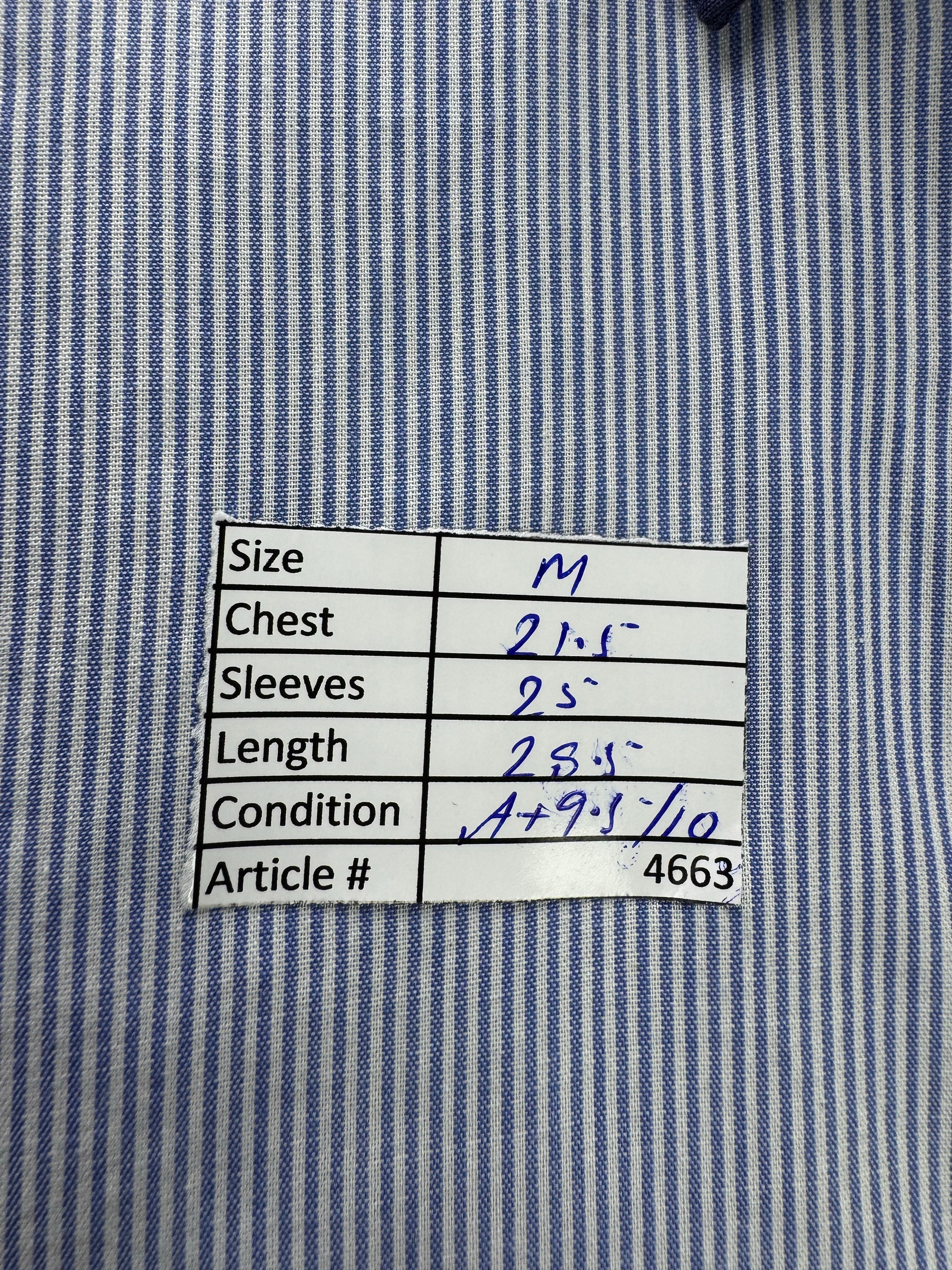 Primark® Medium | Chest: 21.5" | Blue | Collar: 15.5" Slim Fit Shirts | Poly - Cotton | 4663 - Genuine Maal