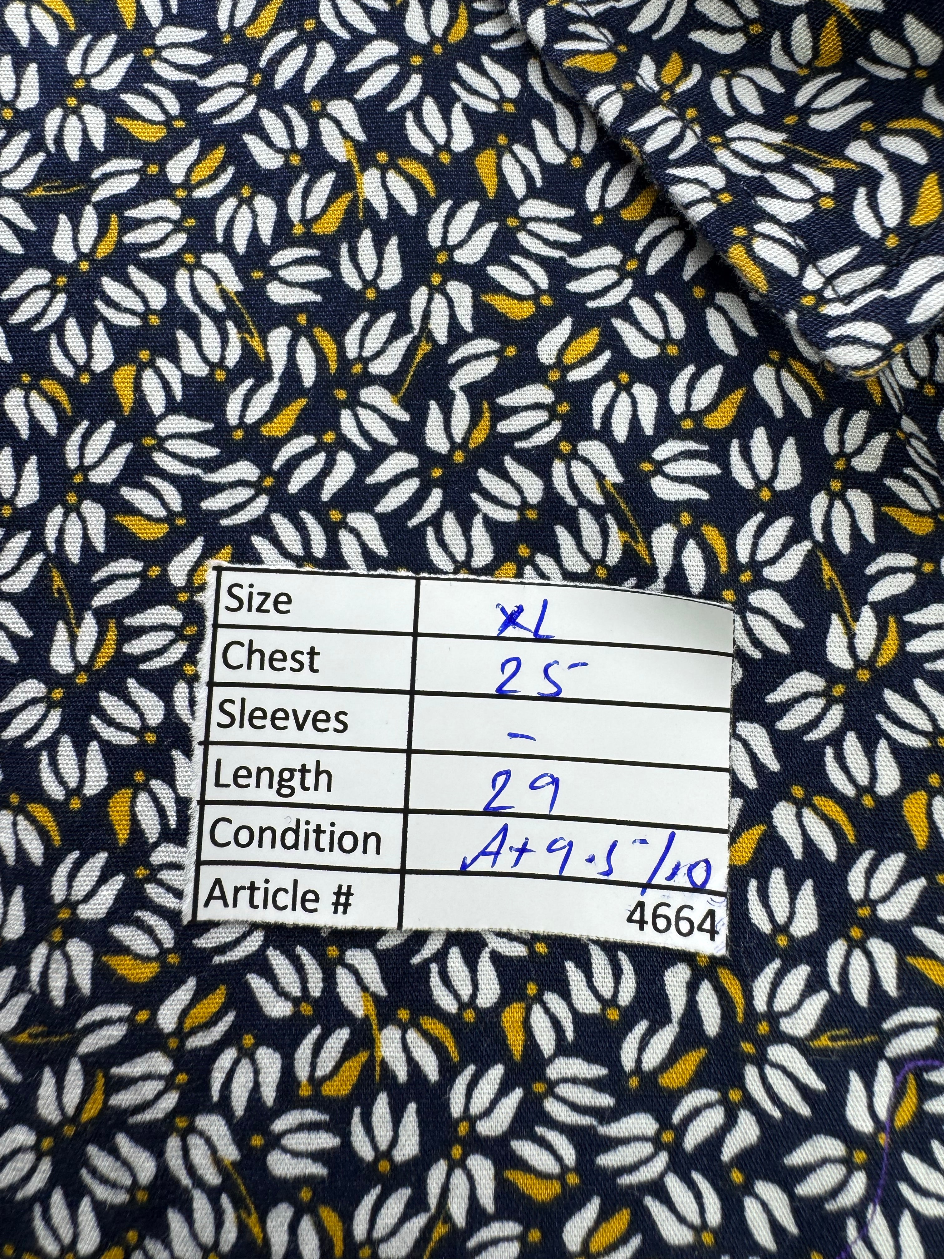 M&S® XL | Chest: 25" | Floral | Shirt | Cotton | 4664 - Genuine Maal