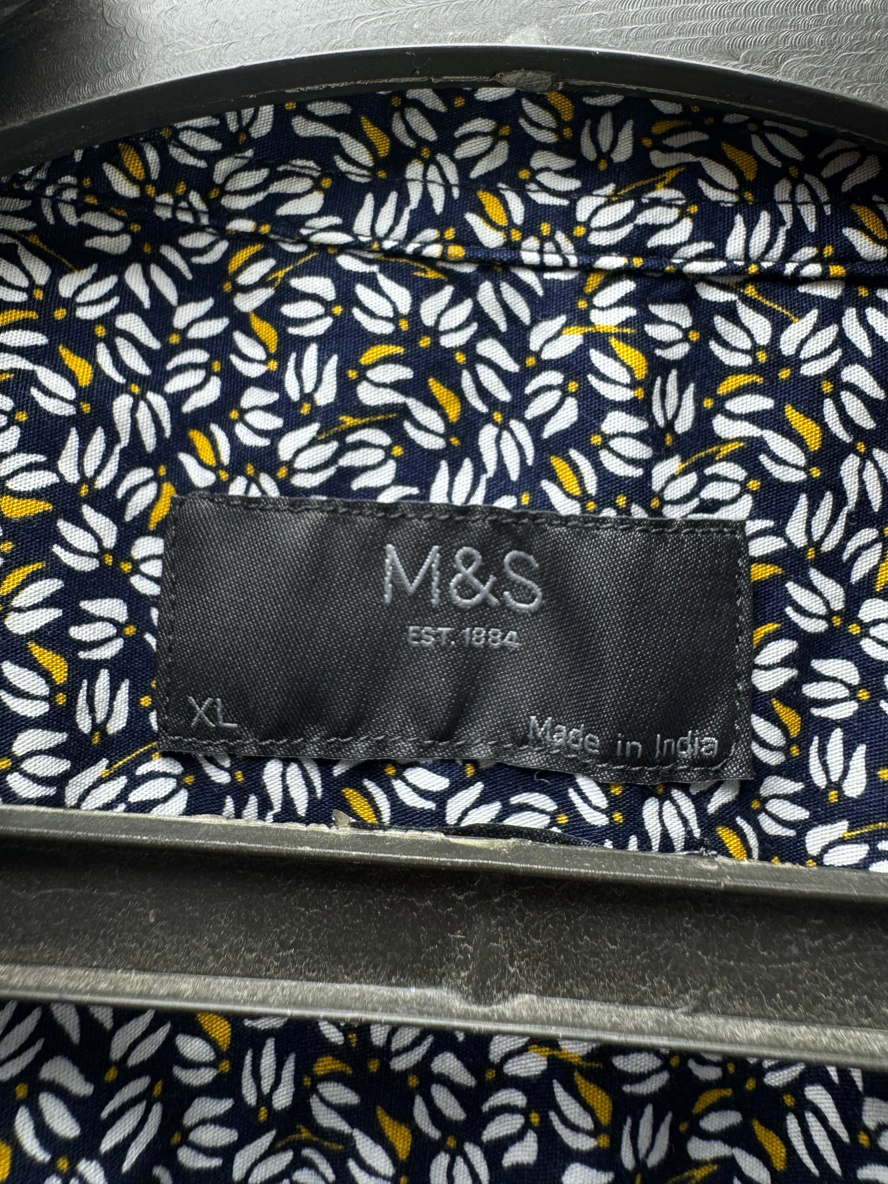 M&S® XL | Chest: 25" | Floral | Shirt | Cotton | 4664 - Genuine Maal
