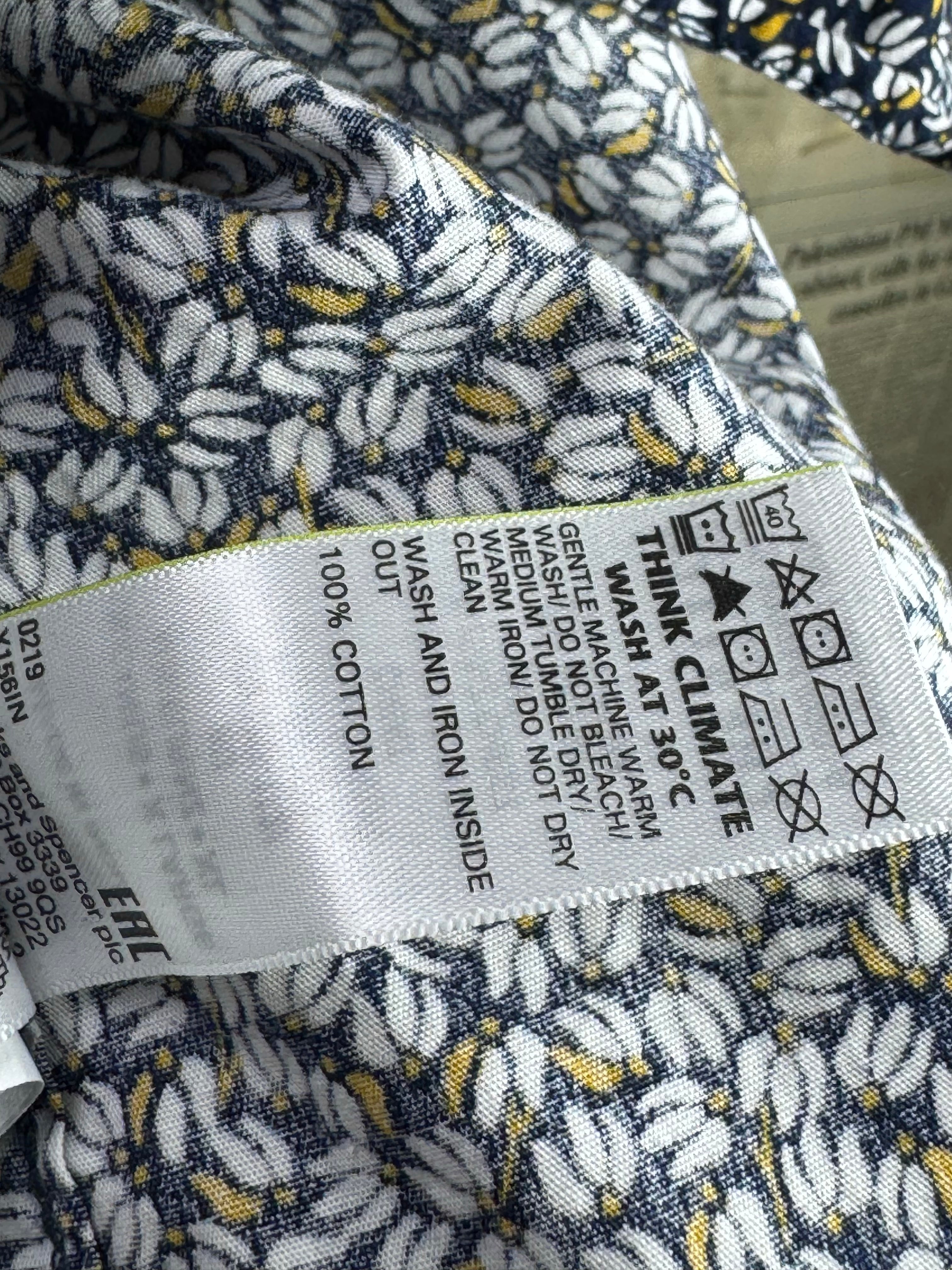 M&S® XL | Chest: 25" | Floral | Shirt | Cotton | 4664 - Genuine Maal
