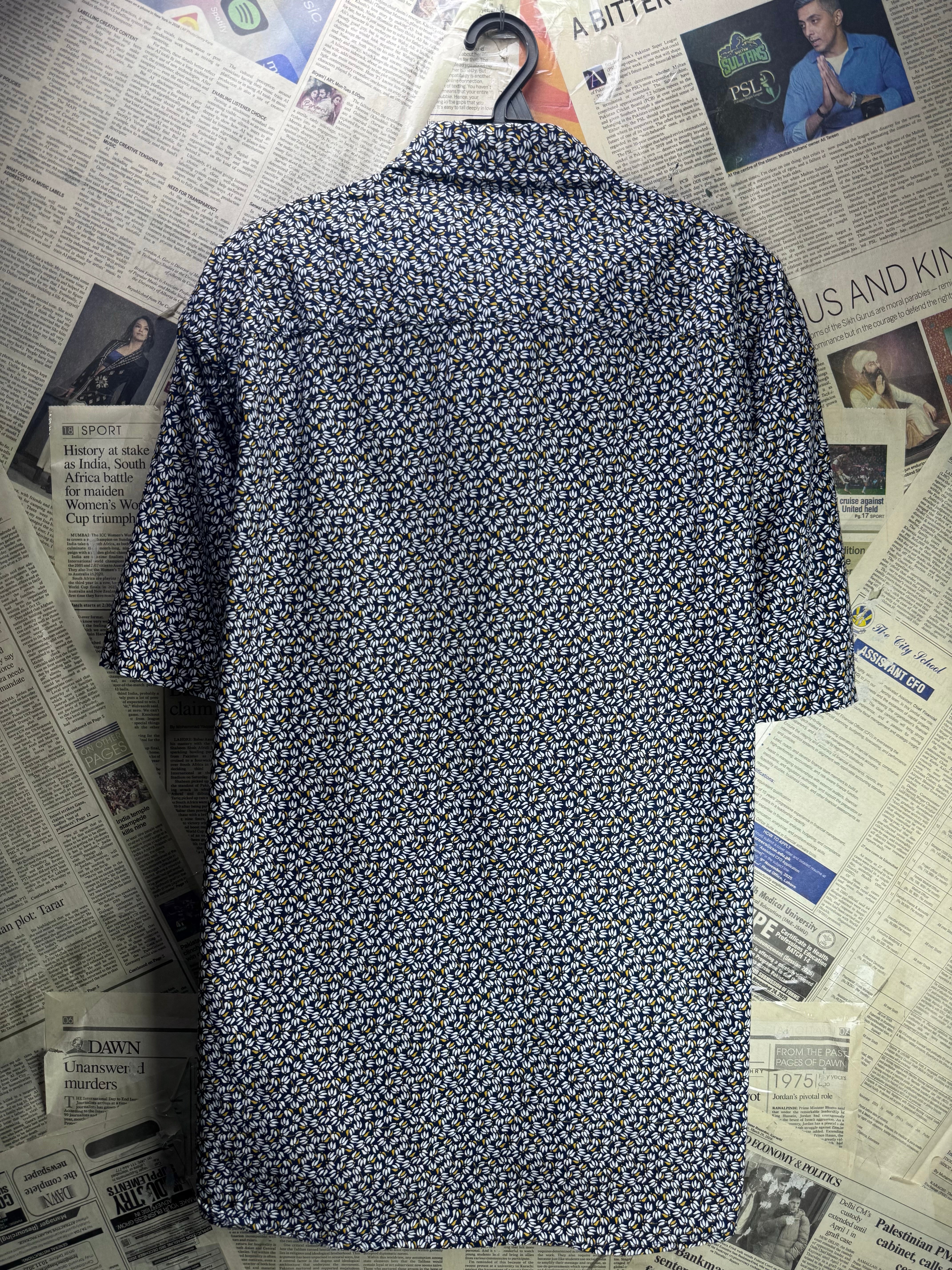 M&S® XL | Chest: 25" | Floral | Shirt | Cotton | 4664 - Genuine Maal
